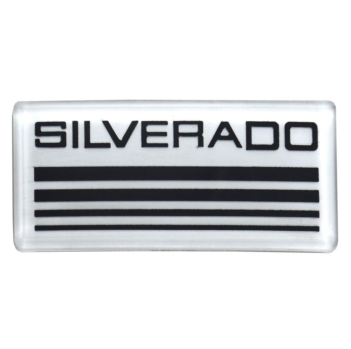 2X Silverado Emblem Badge 3D Sticker Replacement For Chevy Suburban Silverado (Black/White)