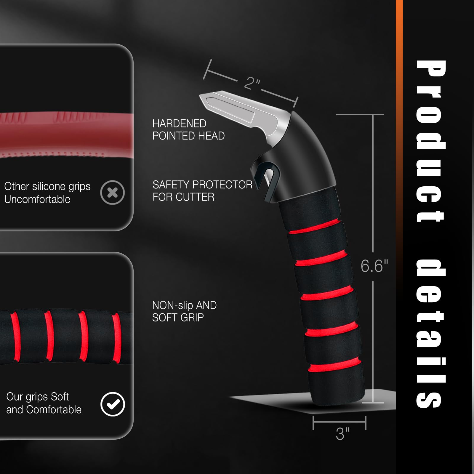 KOUNATSURI Car Handle Assist - Multifunctional Door Latch for Seniors, Red, PVC, Includes Strap