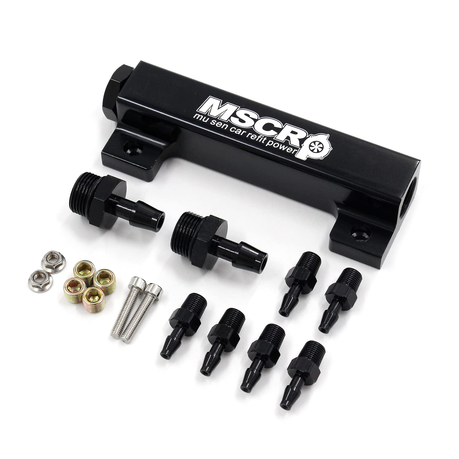 6 Port Vacuum Block Intake Manifold Kit Fuel Wastegate Turbo Boost 1/8Npt For Racing