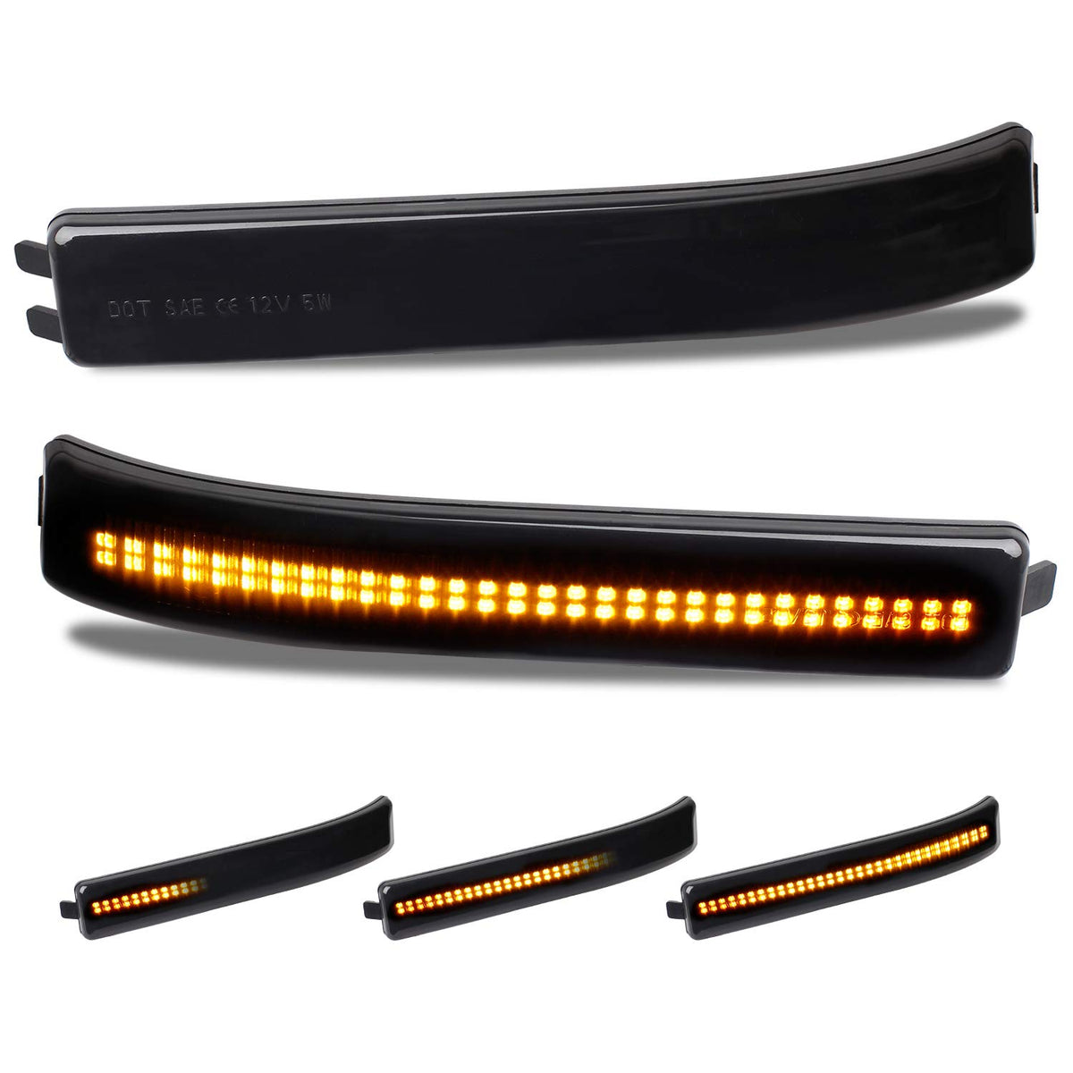 Ruxifey Sequential Led Side Mirror Reflector Lights Smoked Lens Compatible With Ford F150 2009 To 2014