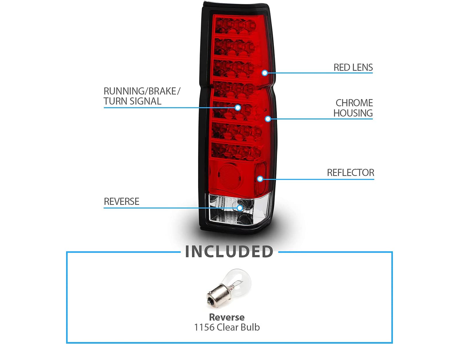 Amerilite Red/Clear Led Tail Lights For Hardbody - Passenger And Driver Side