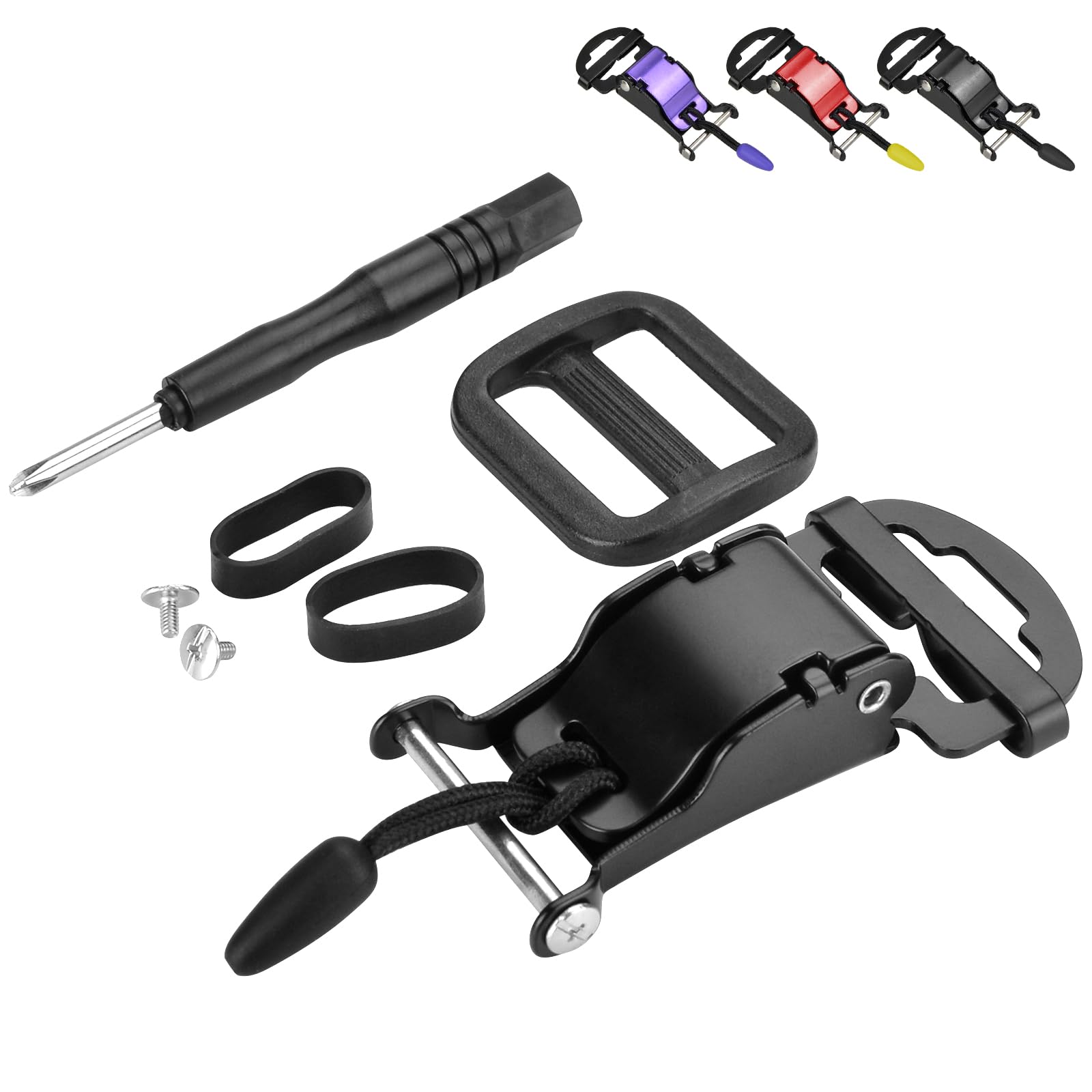 Lamborsafe Helmet Quick Release Buckle Kit, Motorcycle Helmet Chin Strap Clip for Full Face, 3/4, Half Helmets with D-Rings, Fas