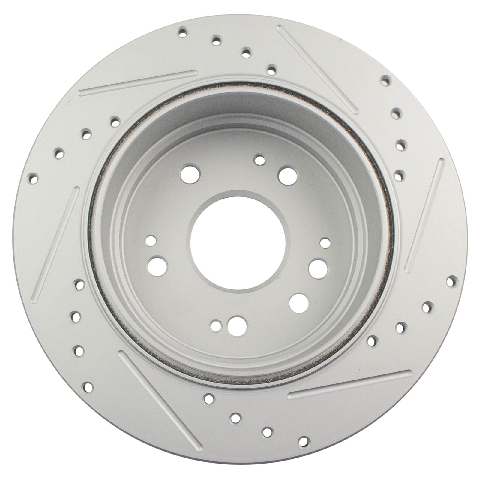 Trq Rear Performance Brake Rotors Set Premium G-Coated Cross Drilled & Slotted Compatible With 2002-2004 Honda Cr-V