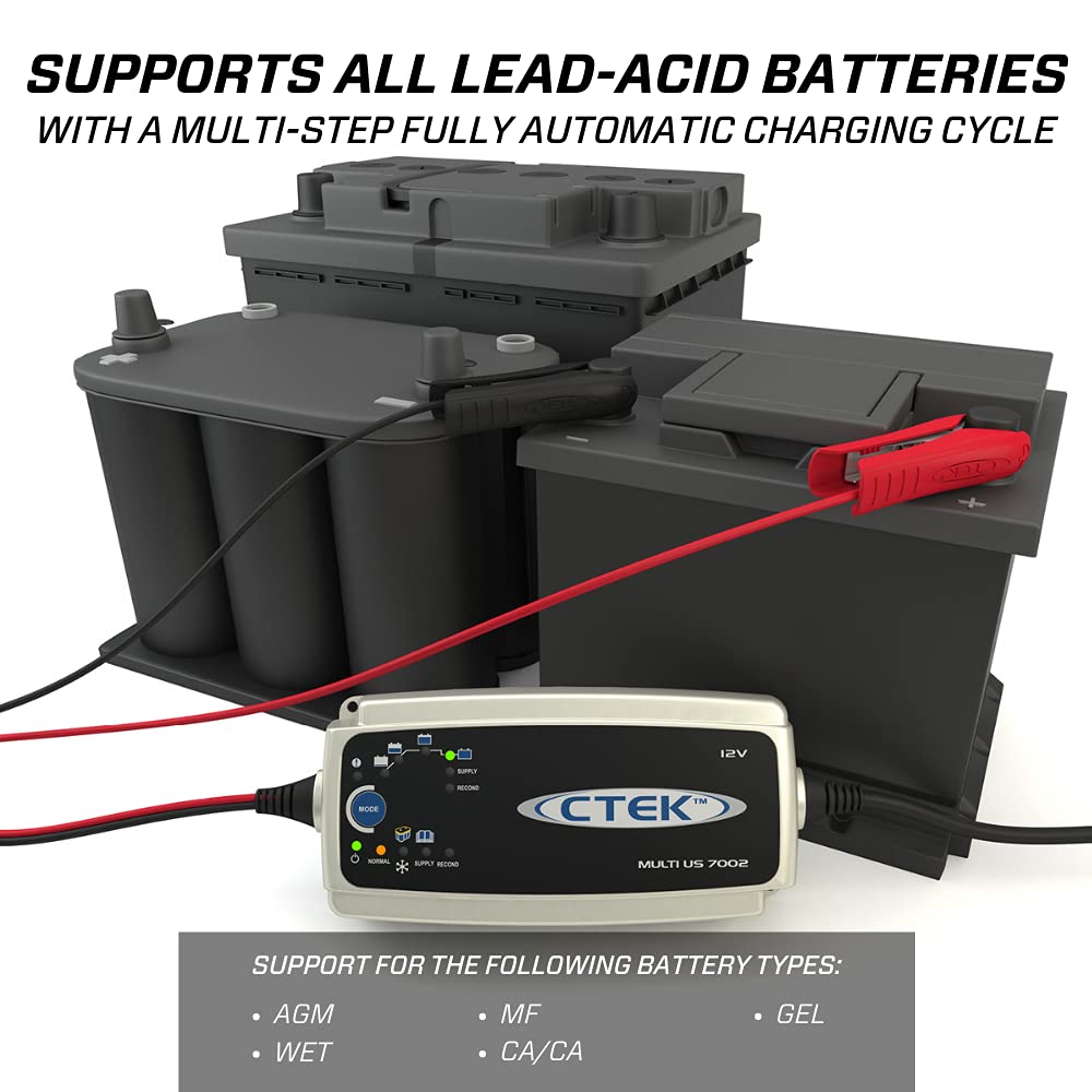 Ctek (56-353) Multi Us 7002 12-Volt Battery Charger,Black