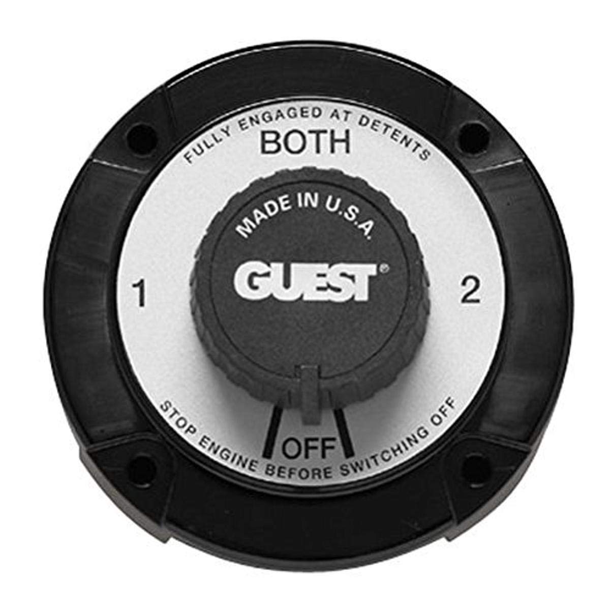 Guest 2110A Universal Mount Marine Battery Selector Switch With Alternator Field Disconnect (230 Continuous, 345 Momentary Amps)