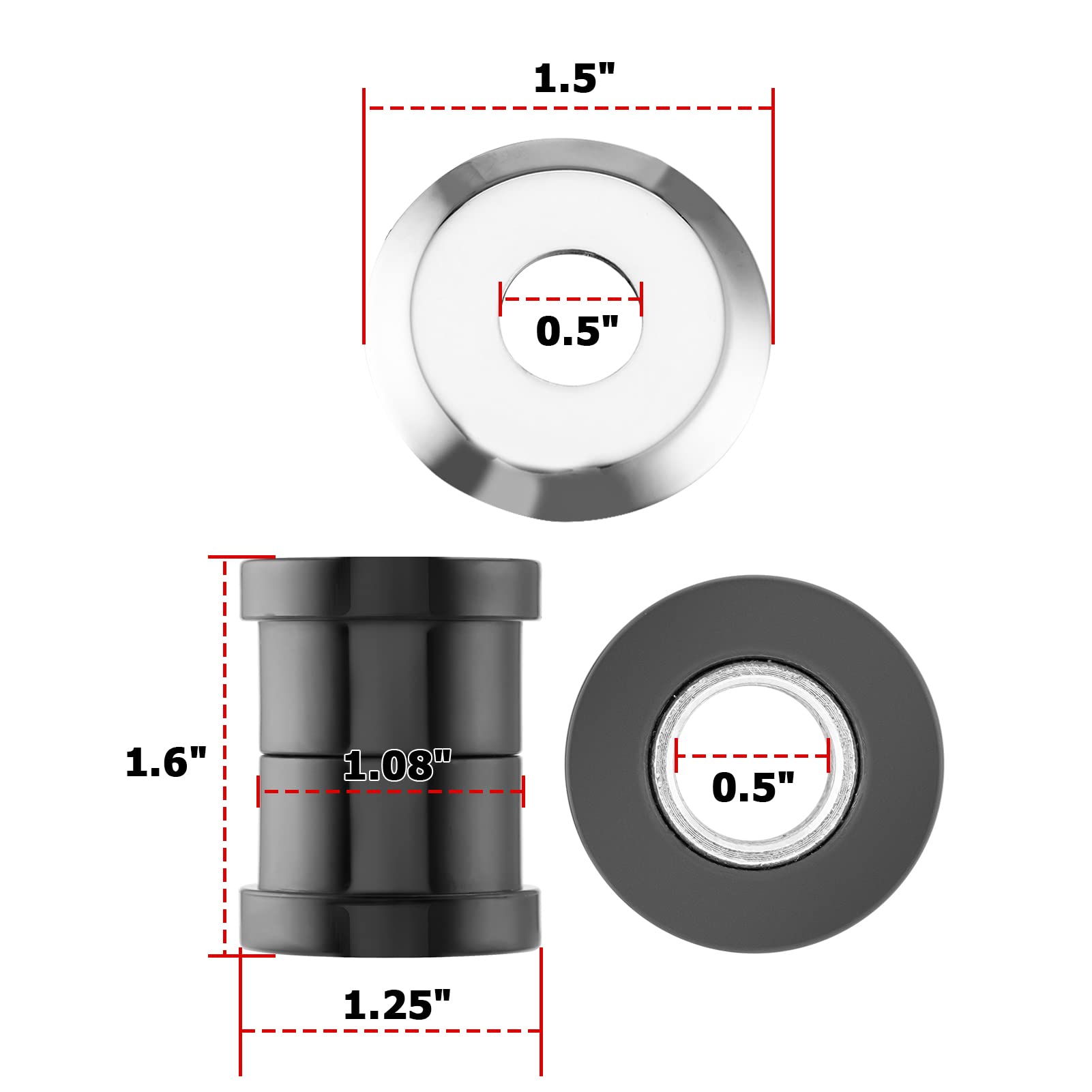 Dasen Handlebar Riser Damper Bushing Kit Compatible with 1973-2017 Softail/Dyna/FXR & 1973-2023 Sportster XL