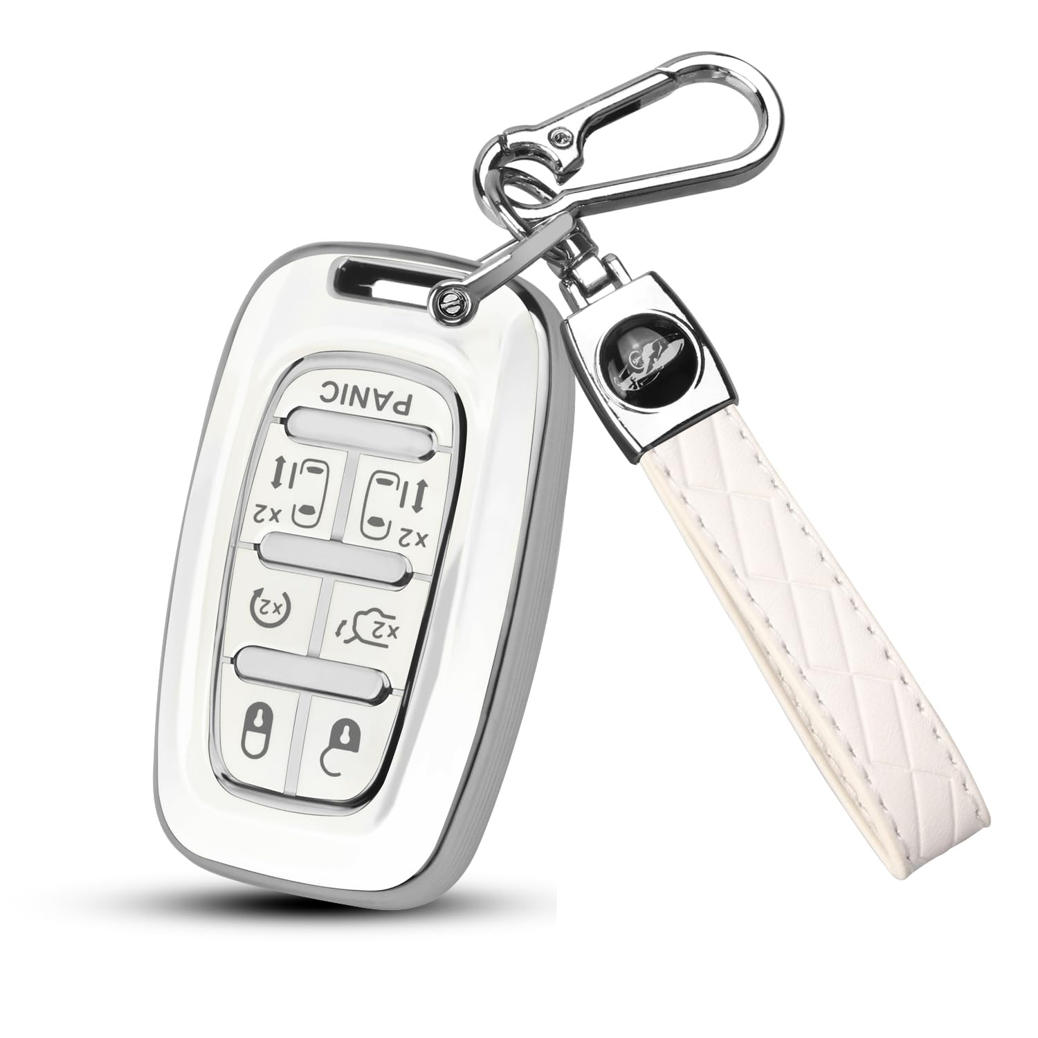 Key Fob Cover Fit For Chrysler Pacifica, 7 Button For 2017-2025 Touring, Pinnacle, Limited, Voyager, 2020 Proximity, Smart Key F