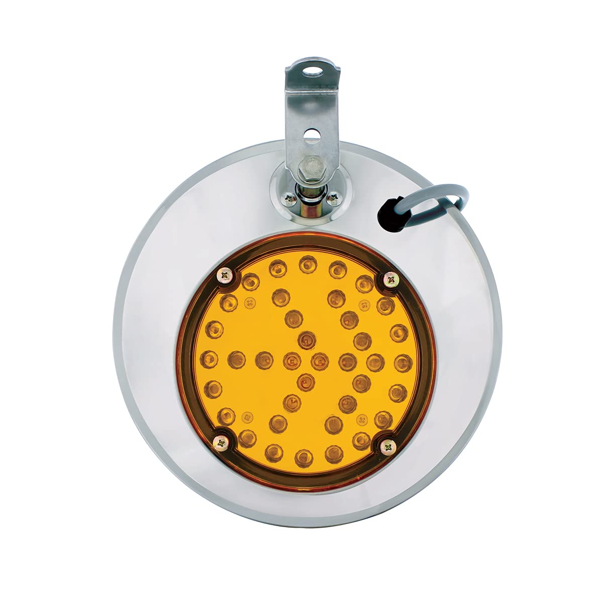 United Pacific 86505 Stainless Steel 8-1/2 Inch Convex Heated Mirror With Led - Driver