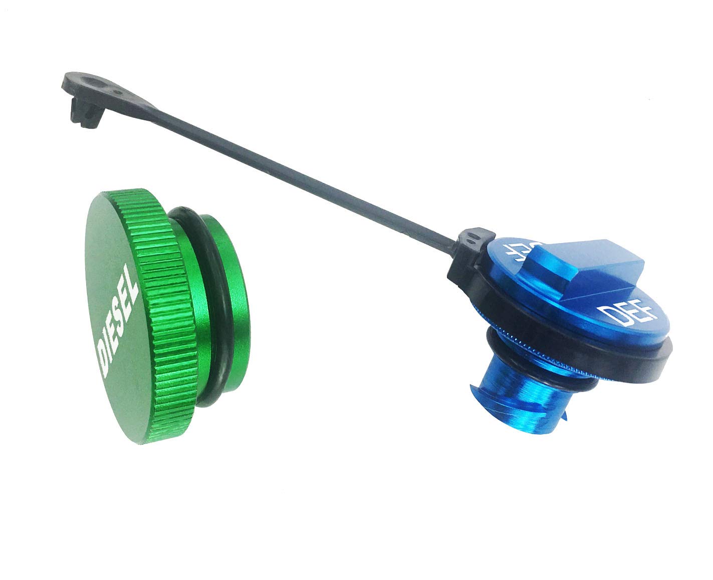 Aluminum Fuel Cap Combo Pack,Diesel Fuel Cap For Dodge - Magnetic Green Diesel Fuel Cap And Non-Magnetic Blue Def Cap For 2013-2018 Dodge Ram Diesel Trucks 1500 2500 3500