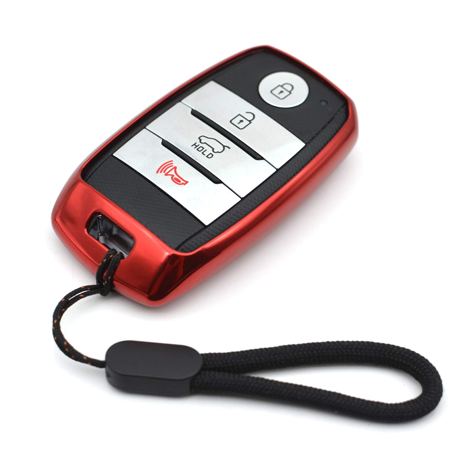 Compatible With Kia Forte Koup Optima Rio Sedona Sorento Soul Ev Sportage Niro Forte5 Red Tpu Key Fob Cover Case Remote Holder S