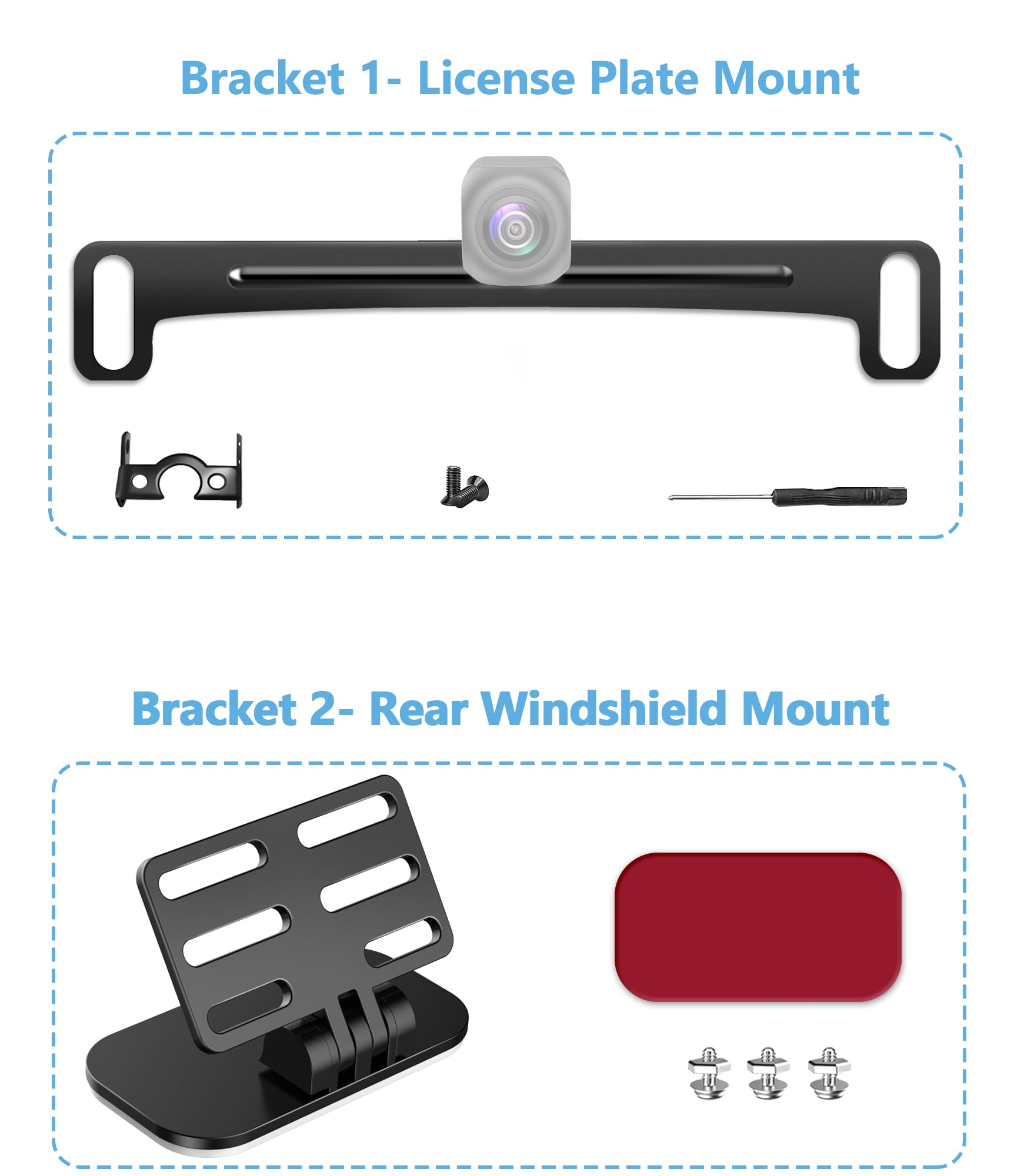 Back Up Camera License Plate Mount,Pixelman Universal Backup Camera Mounting Bracket And Rear Camera Window Mount,Dash Cam Mirro