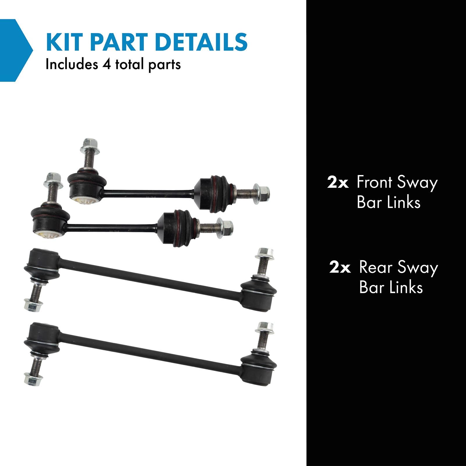 Trq Front & Rear Sway Bar Stabilizer Link Set Compatible With 2014-2020 Tesla S