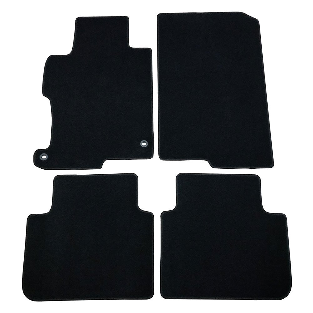 Floor Mats Compatible With 2013-2017 Honda Accord Sedan, Factory Fitment Carpet Front & Rear Black 4Pc Nylon By Ikon Motorsports