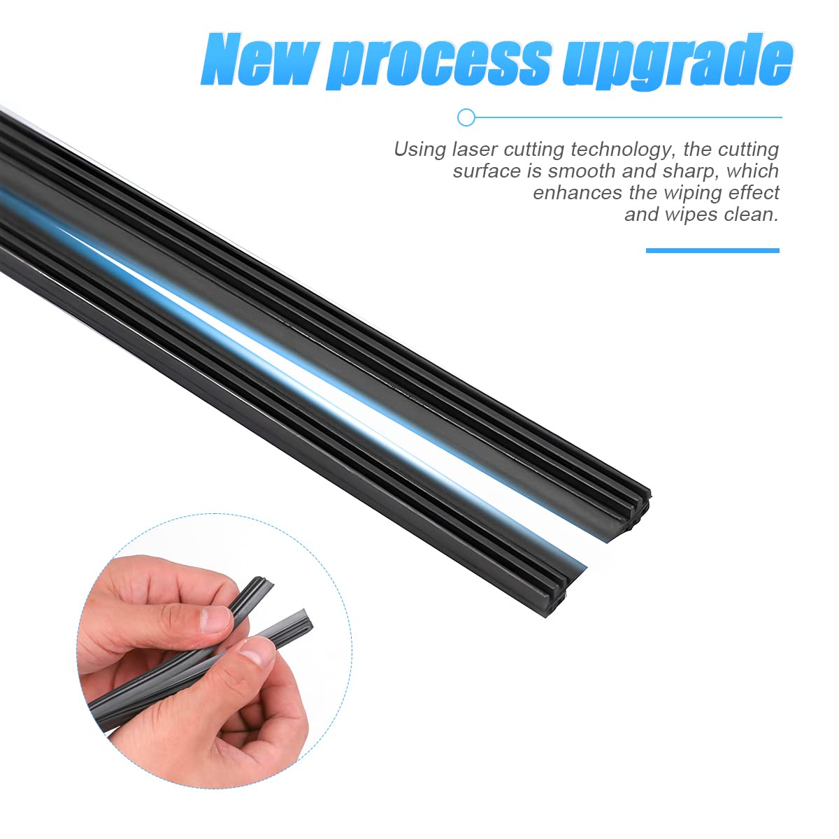 4 Pieces Windshield Wiper Blades Refills, Diy Adjustable Car Windscreen Wiper Rubber Strips, Frameless Window Boneless Insert Si