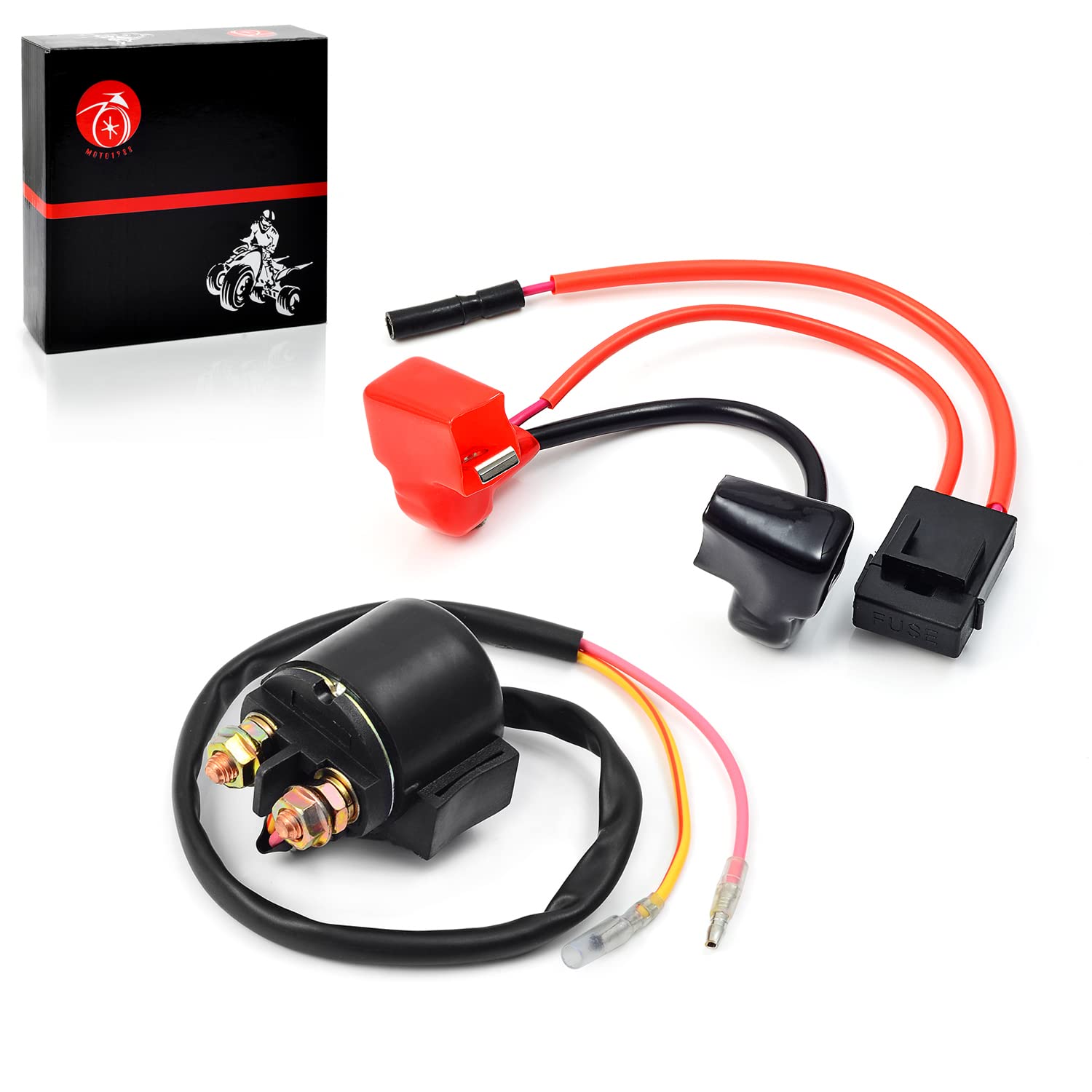 Starter Relay Solenoid & Positive Side Battery Cable For Honda 1999 2000 2001 2002 2003 2004 Trx400Ex 400Ex 2X4 32401-Hn1-010