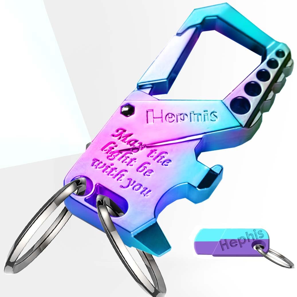 Hephis Heavy Duty Key Chain Bottle Opener,Carabiner Car Key Chains for Men and Women(Multicolor)