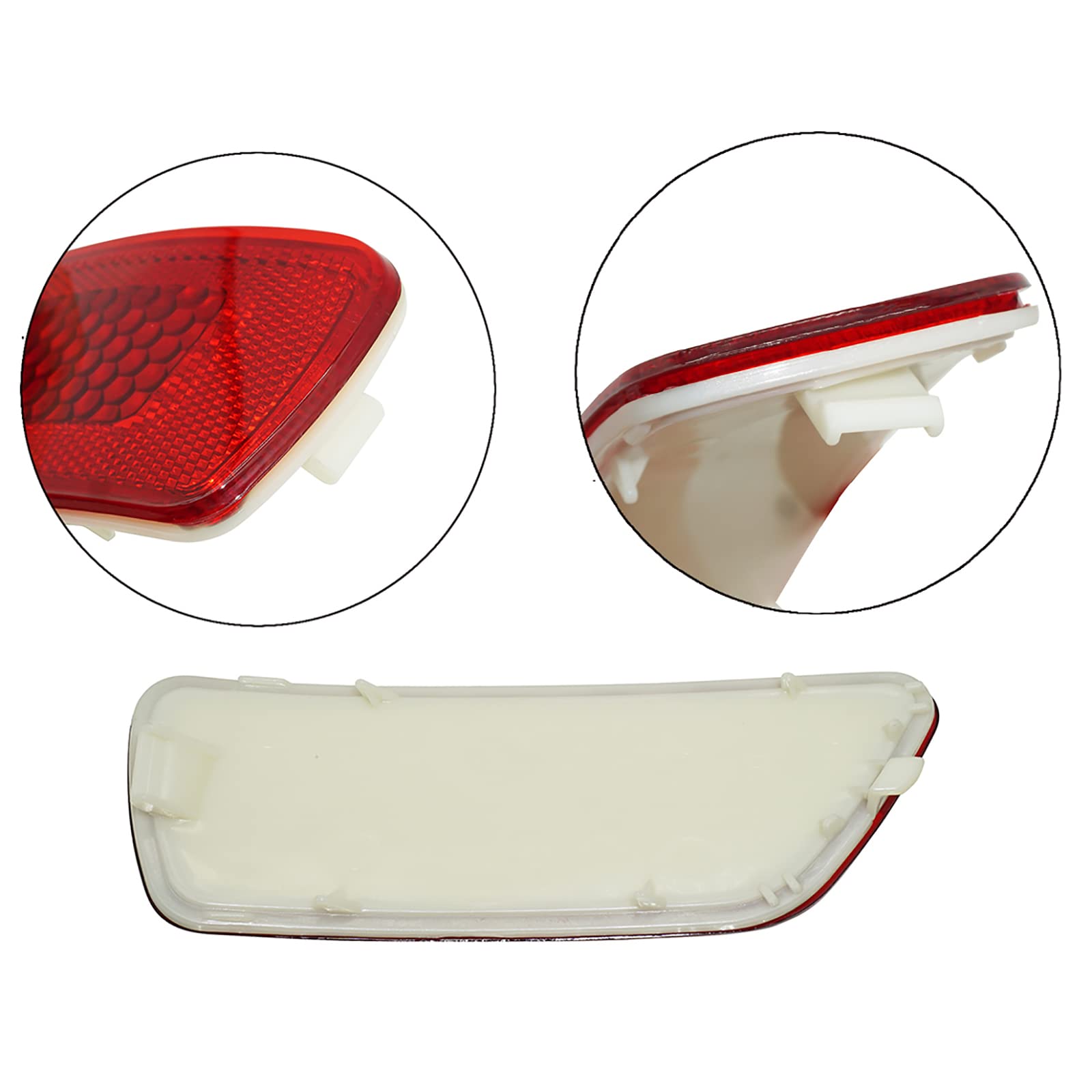 Rear Bumper Trim Reflector Lights (Red) Compatible With 2011-2021 Jeep Grand Cherokee Dodge Journey Replaces 57010720Ac (Right)