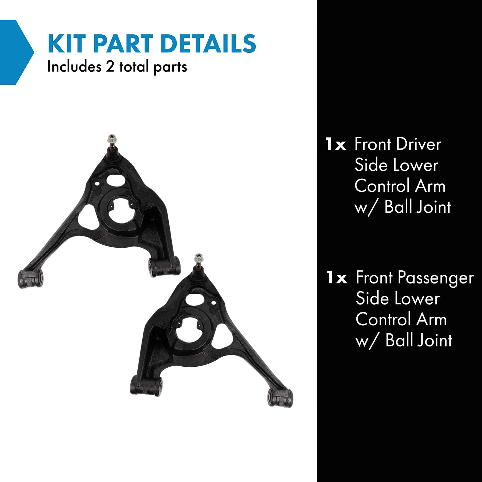 Trq Front Lower Control Arm With Ball Joint Set Compatible With 2003-2020 Chevrolet Express 2500 Express 3500 2009-2020 Express