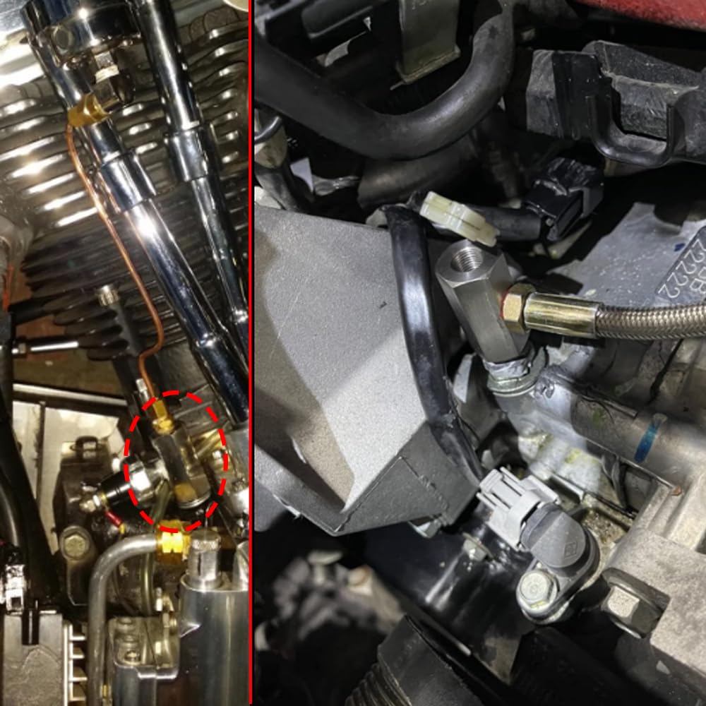 Stainless Steel 1/8 Npt Tee Oil Pressure Sensor Adapter, Fitting Pressure Switch Gauge Turbo Supply Feed Line Connector For Most Cars Suvs Trucks