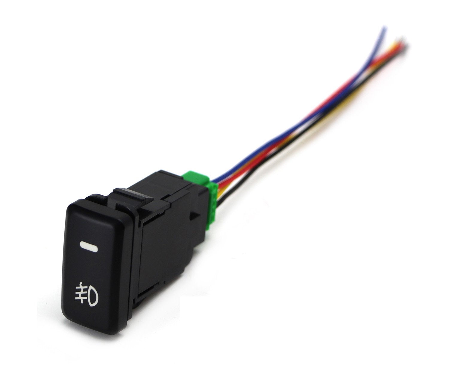 iJDMTOY (1) Factory Style 4-Pole 12V Push Button Switch w/LED Background Indicator Lights Compatible with Fog Lights, DRL, LED L