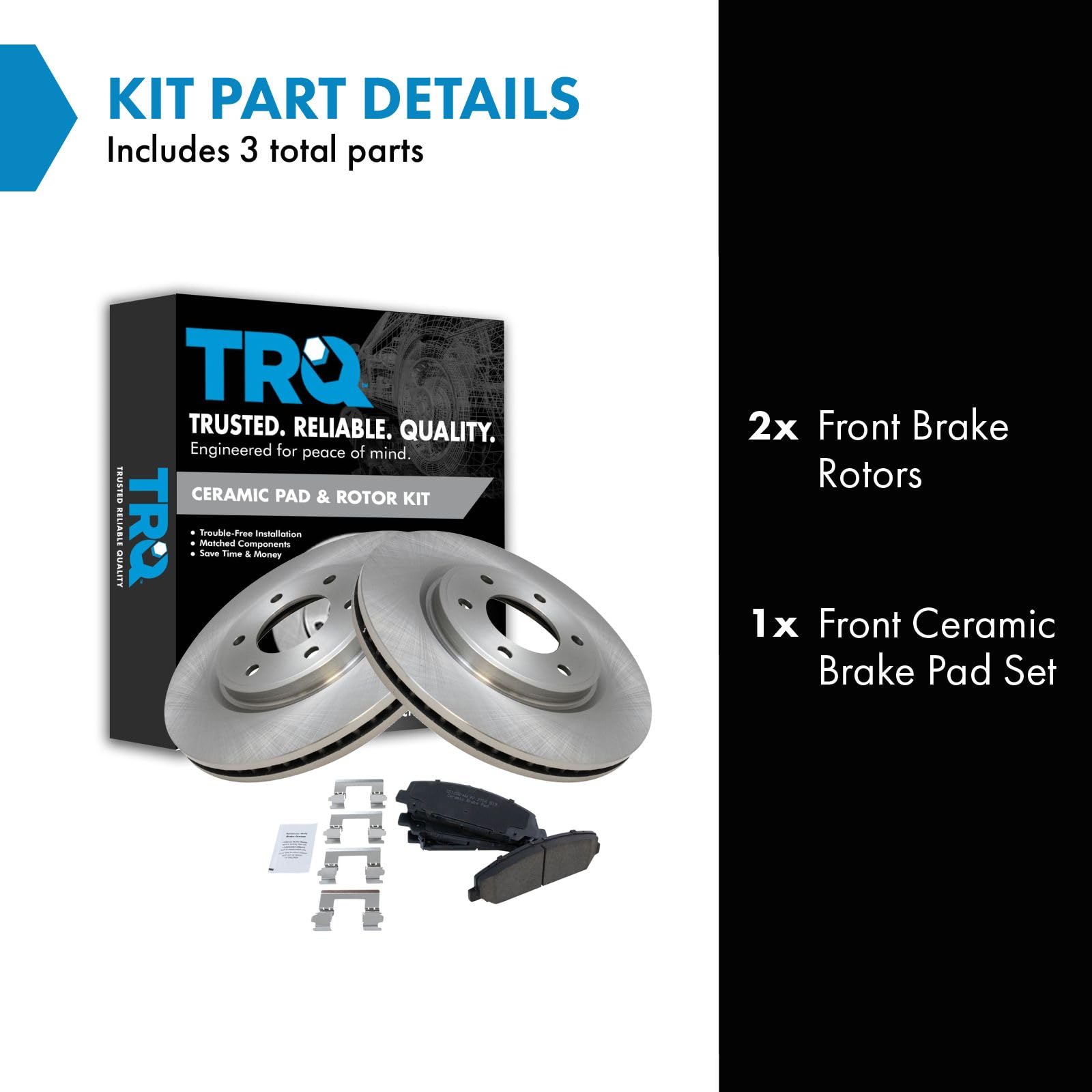 Trq Front Brake Pad & Rotor Kit Brake Pads Brake Rotor Ceramic Compatible With 2008-2010 Infiniti Qx56 2008-2011 Nissan Armada T