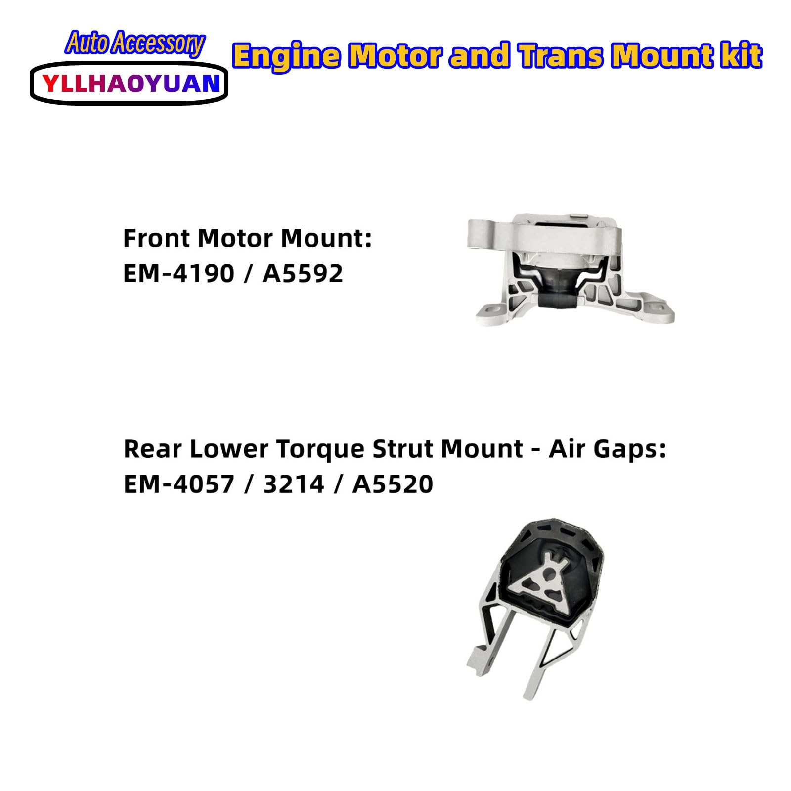 Engine Motor Mount Set 3Pcs Compatible With Escape 2013 2014 2015 2016 1.6L/ 2017 2018 2019 1.5L Automatic Transmission Replacem