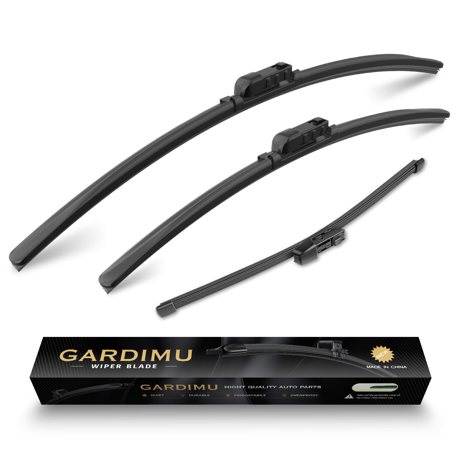 GARDIMU Replacement for Volkswagen Taos 2022 2023 2024 Windshield Wiper Blade, 3 Pieces of Car Front and Rear Window Wiper Blade