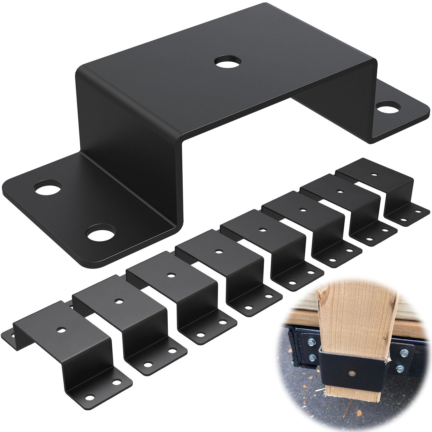 FOROIRON 8 Pcs Trailer Stake Pocket Bracket for 2'' x 4'' Lumber Heavy Duty Utility Trailer Stake Pocket for Trailer, Truck, Box