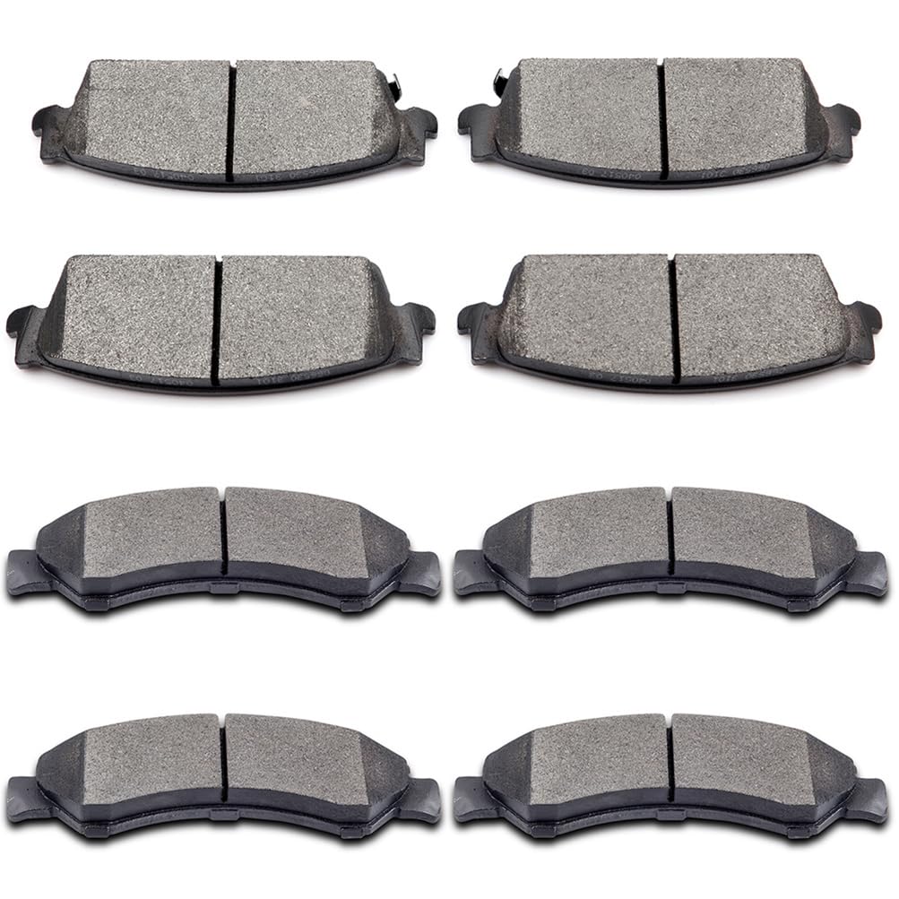 Ceramic Brake Pads Kits,Scitoo 8Pcs Brakes Pads Set Fit For 07 For Cadillac Escalade,07 For Chevy Avalanche,Silverado,1500,Subur