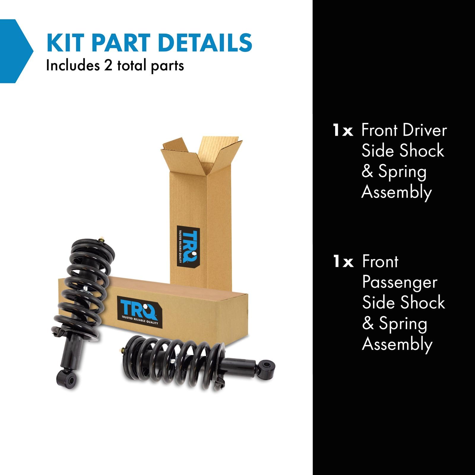 Trq Front Complete Loaded Strut & Spring Assembly Pair Set 2 Piece For 2005-2014 Nissan Armada / 2004-2015 Nissan Titan/Rwd Mode