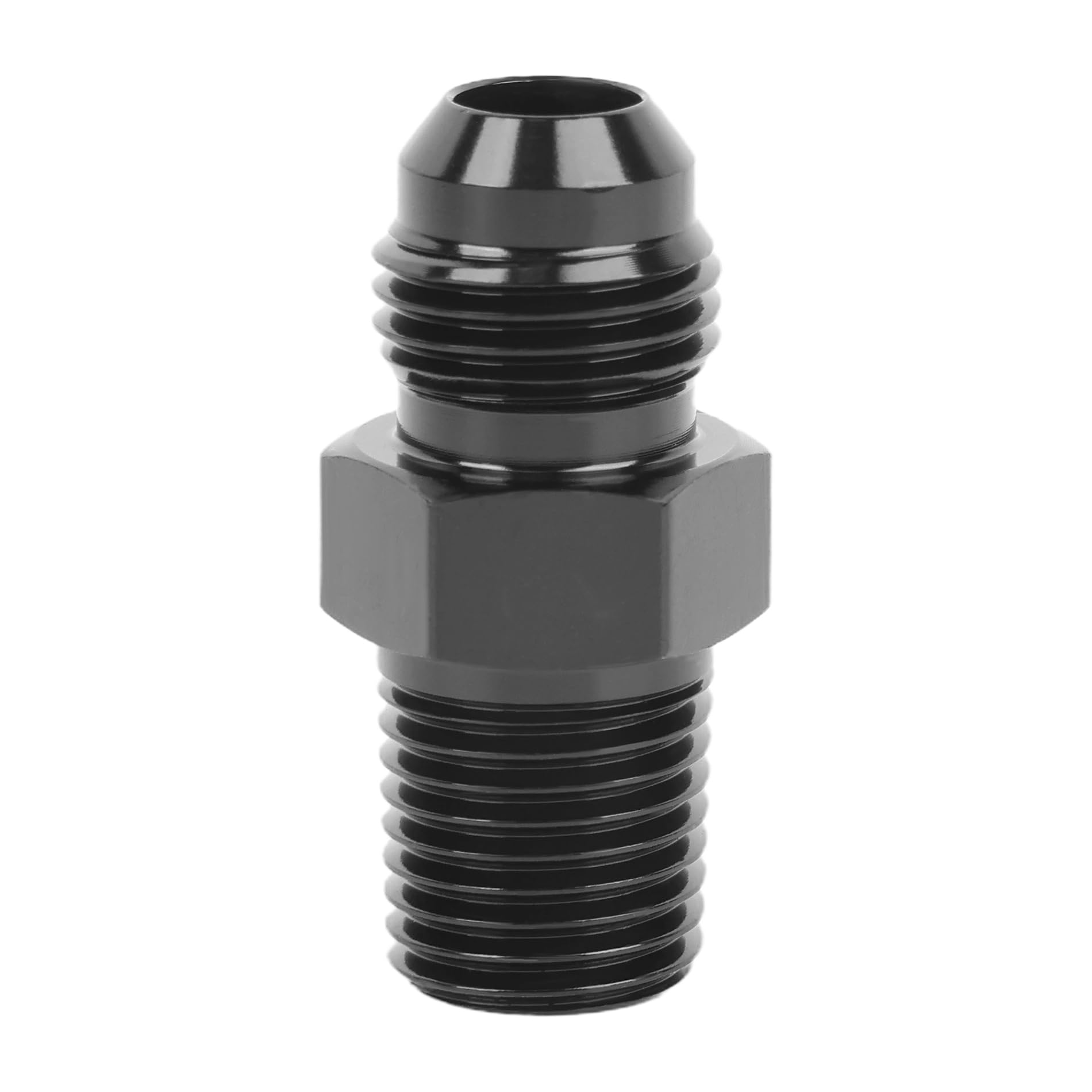 Evil Energy 6An Male Flare To 1/4'' Npt Pipe Fitting Adapter Straight Aluminum Black
