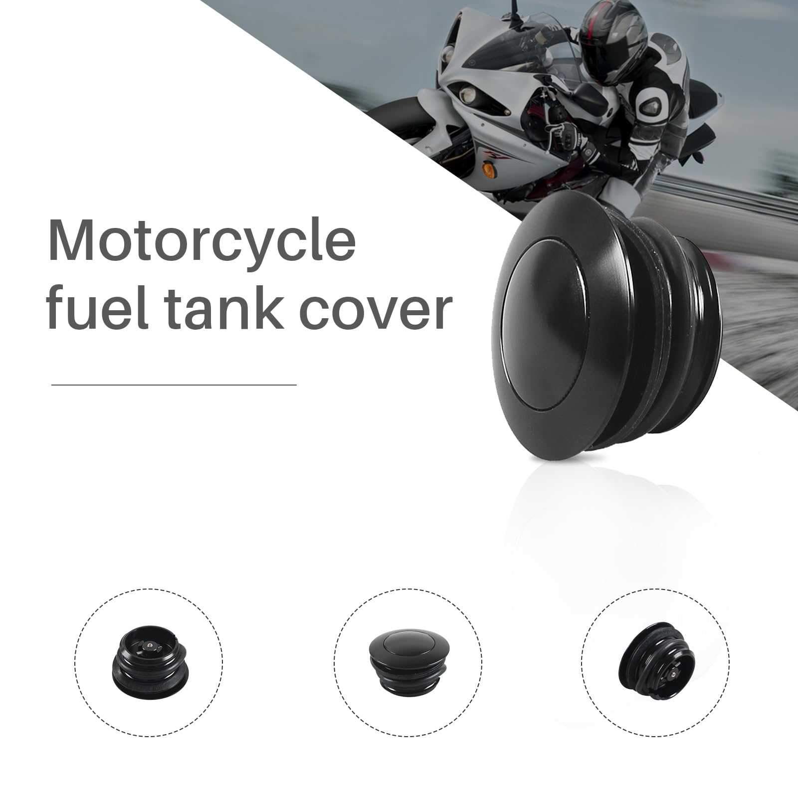 Poseng Fuel Tank Pop-Up Gas Cap Vented Flush Mount Fuel Filler Cap Compatible With Harley Davidson Regular Thread(1982-2018)