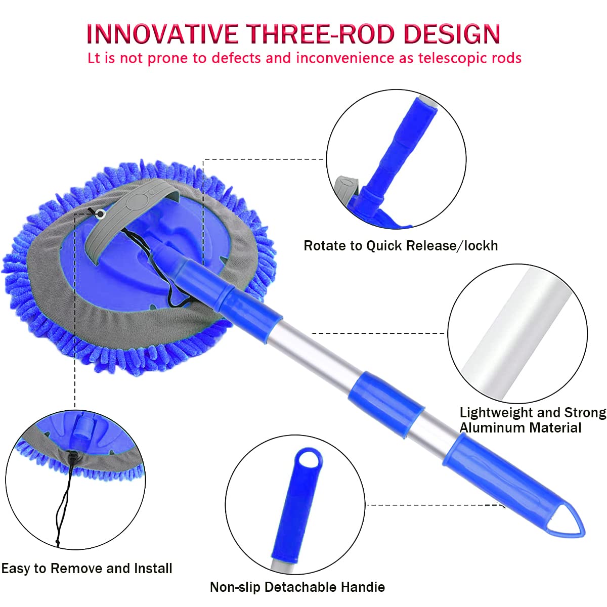 Lianxin Car Wash Kit - Car Cleaning Kit Car Wash Cleaning Tools Kit With Car Wash Brush With Long Handle,Car Wash Mop,Microfiber