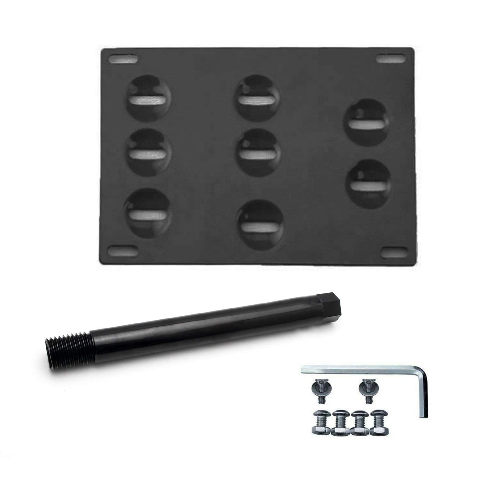 Xotic Tech Tow Hook License Plate Screw On Mount Bracket Compatible With Jaguar Xf 2009-Up, Xe 2017-Up (Black)