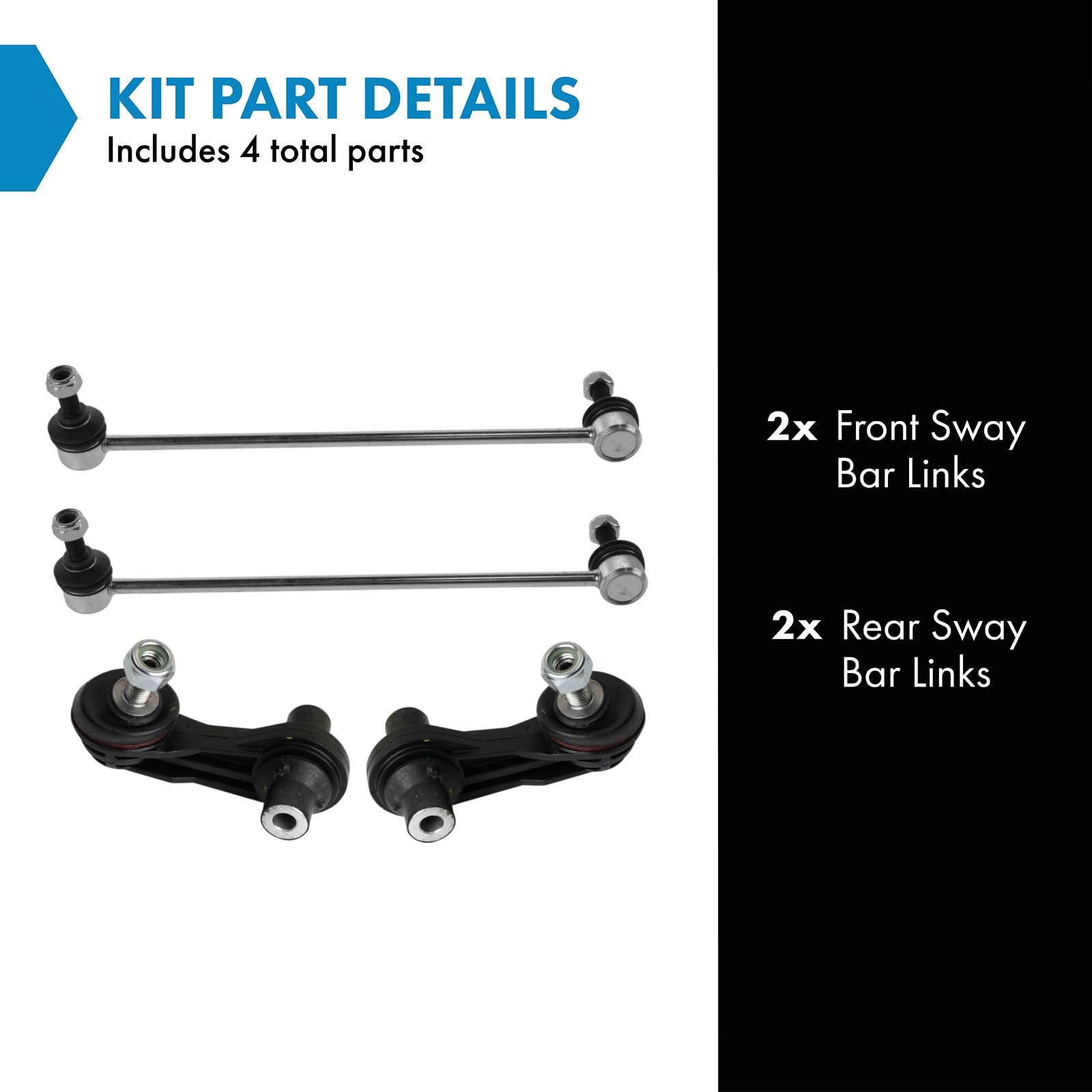 Trq Sway Bar Link Set Compatible With 2017-2020 Audi 2015-2020 Volkswagen