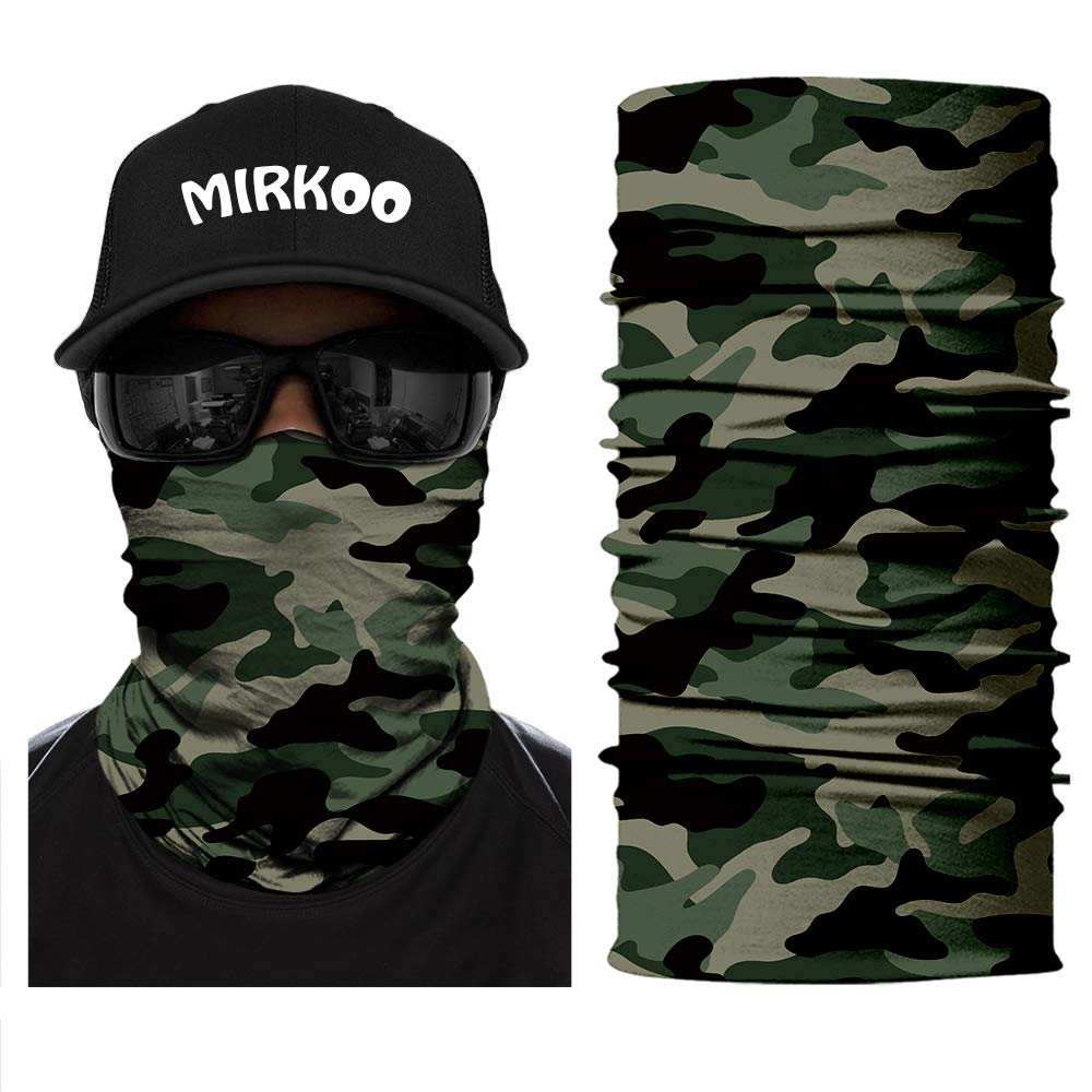 Mirkoo 3D Premium Breathable Seamless Tube Camouflage Half Face Mask, Windproof Dust-Proof Uv Protection Bicycle Bike Motorcycle