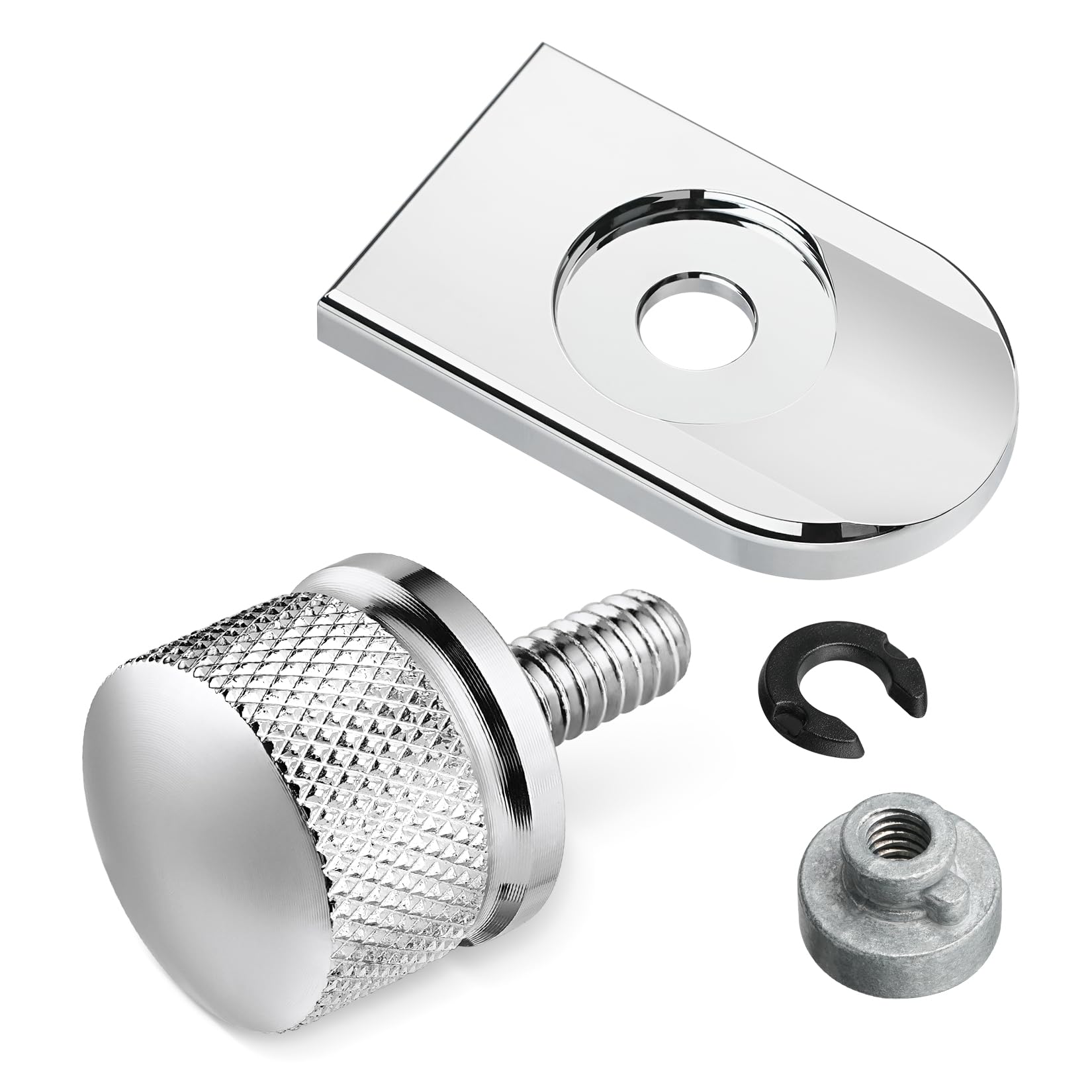 Amazicha Chrome Stainless Steel Seat Bolt Nut Tab Screw Mount Knob Cover Compatible For Harley Davidson Sportster Softail Touring Dyna 1997-2024