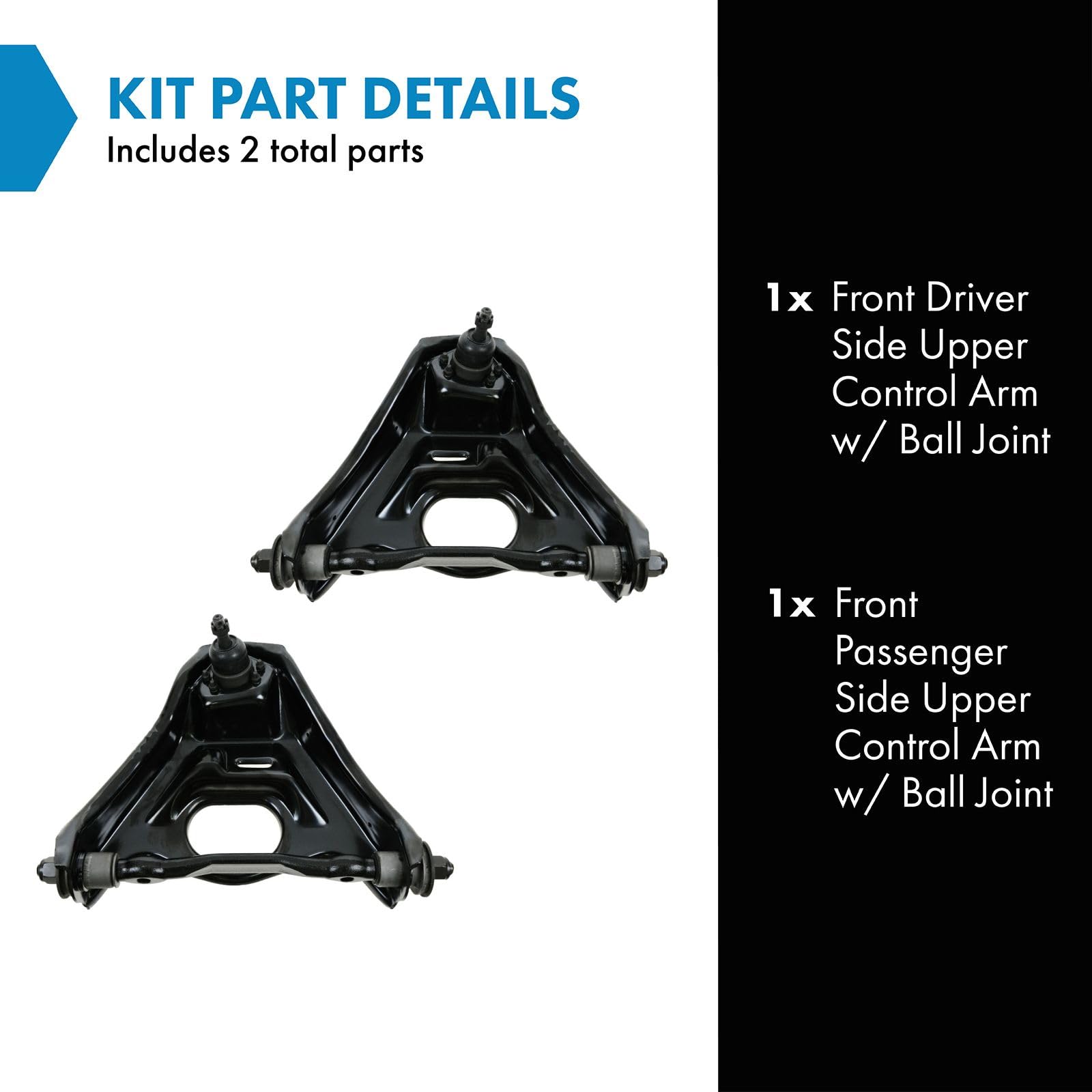 Trq Front Upper Control Arm With Ball Joint Set Compatible With 77-96 Buick Cadillac Chevrolet 77-92 Oldsmobile 77-86 Pontiac