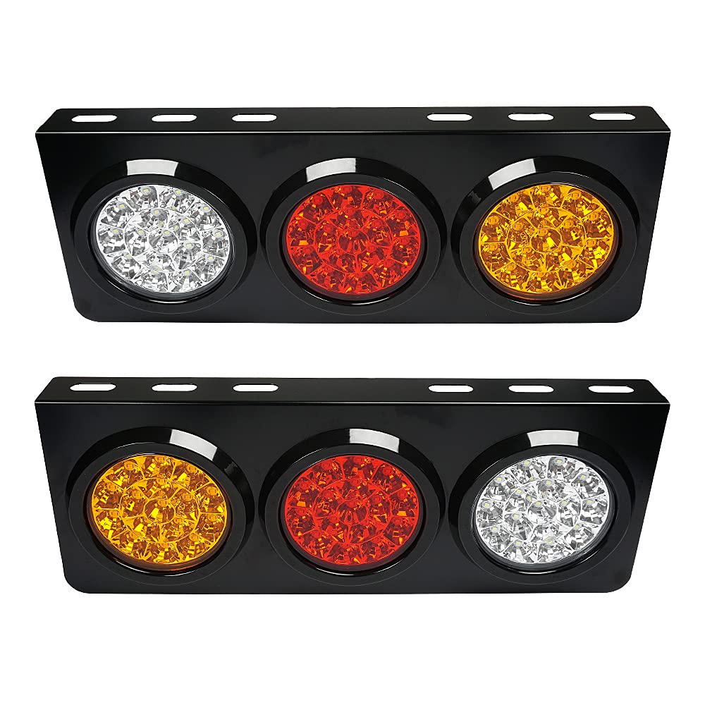 auovo LED Truck/Trailer Tail Lights with Iron Bracket Base - Waterproof DC12-24V 48-LED Tail Light Bar for Turn/Signal/Running L