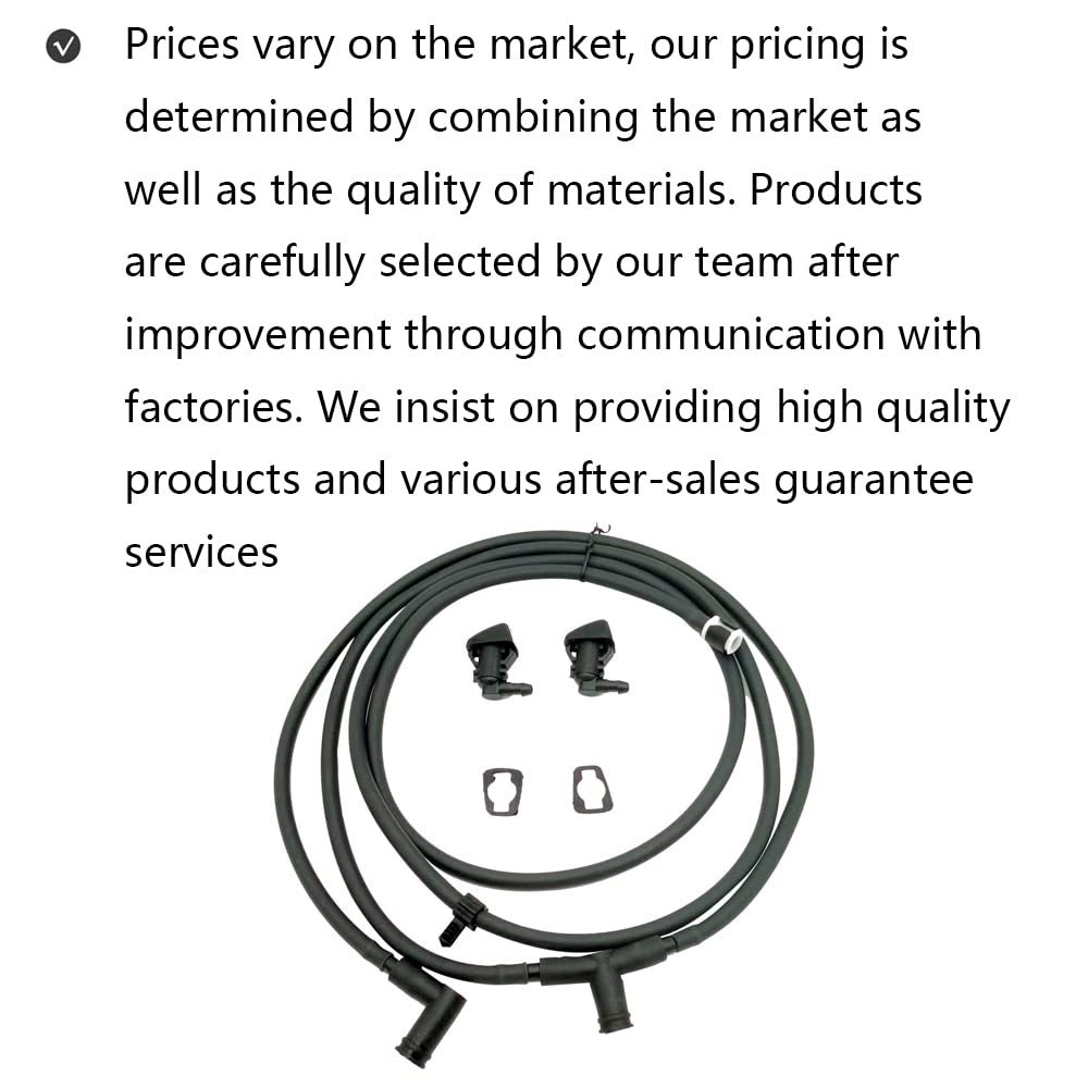 Windshield Washer Nozzle Jet Hose Kit For 2011-2016 Ford F250 F350 F450 F550 Super Duty Replace Bc3Z-17603-A Bc3Z-17K605-B