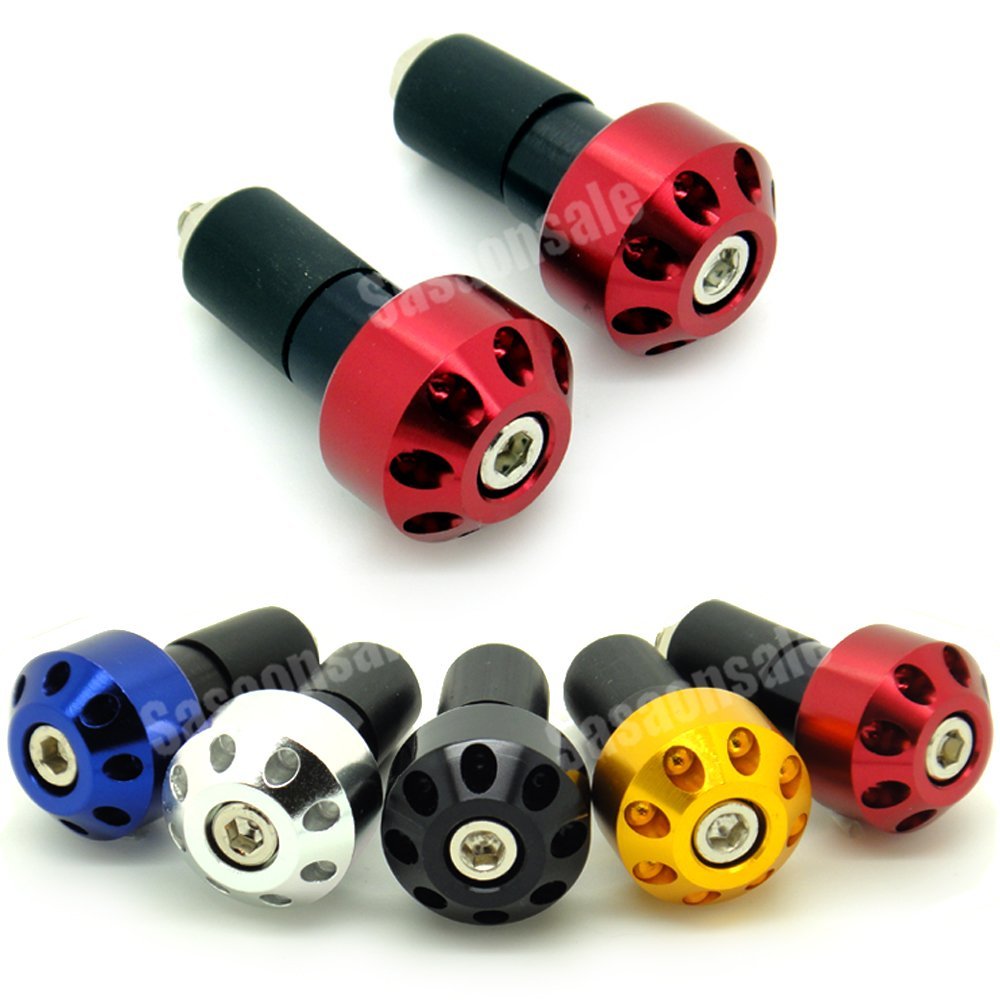 [Gt-Speed] Compatible/Replacement For Red Cnc Motorcycle Bar Ends 7/8' Handlebar Grips Plugs Cap