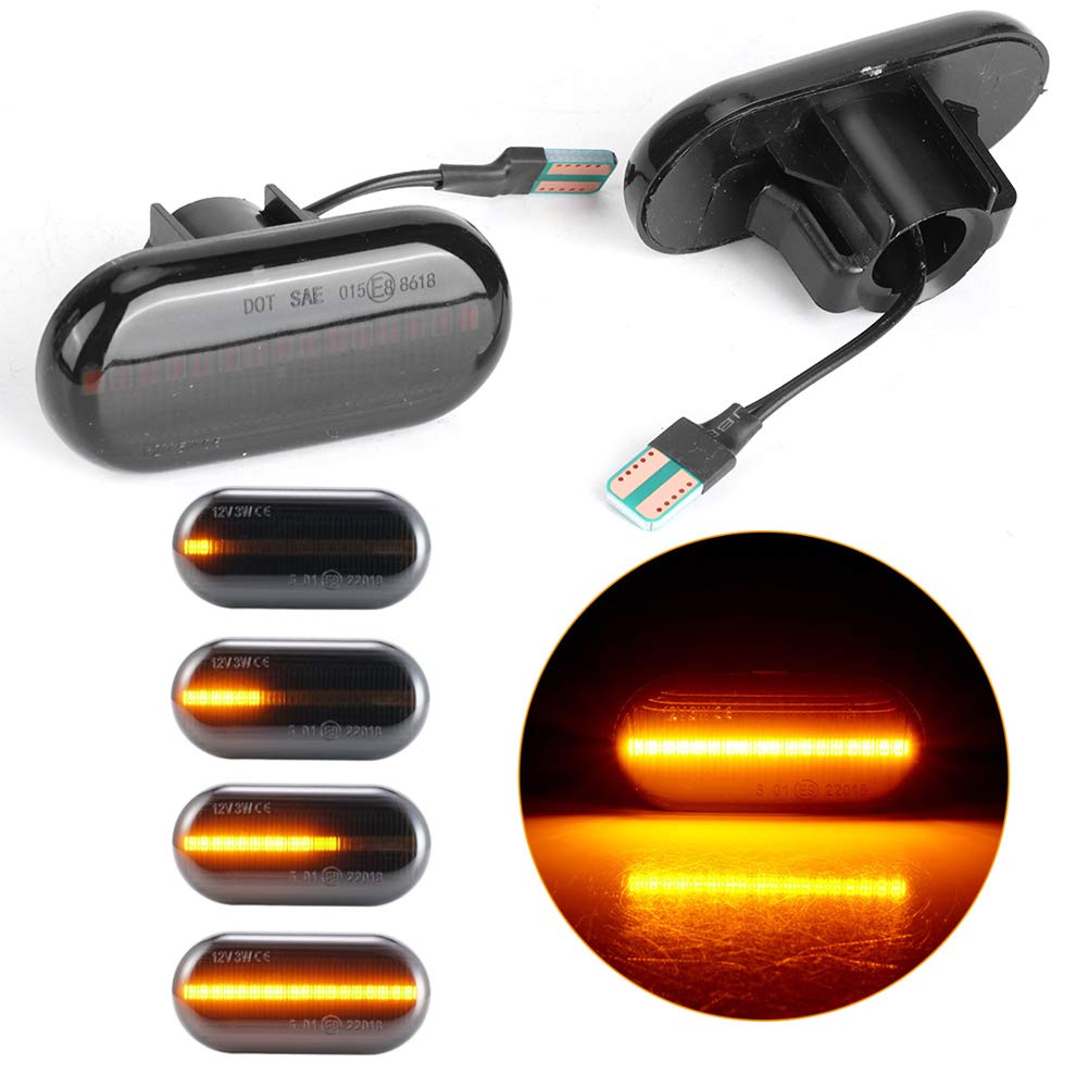 Led Blinker Turn Signal Fit For Renault Clio, Car Led Dynamic Side Marker Flowing Turn Signal Lights Lamp Side Sequential Blinker