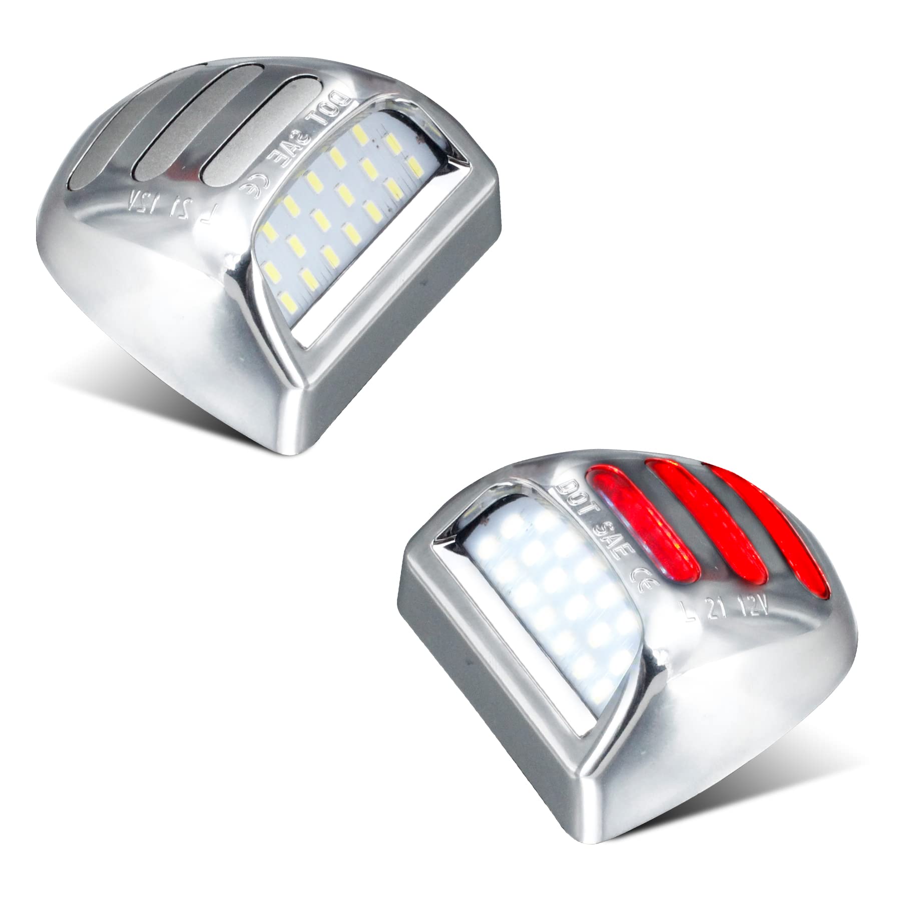 Ruxifey Chrome Led License Plate Lights Red Neon Tube Tag Light Compatible With Chevy Silverado Gmc Sierra 1500 2500 3500 Hd Yuk