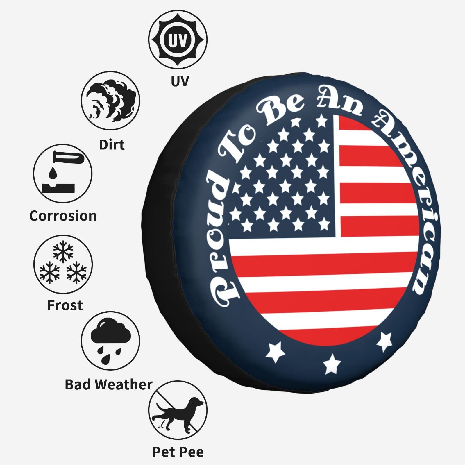 Spare Tire Cover Proud To Be An American Tire Covers Weatherproof Wheel Protector Universal Fit For Camper Trailer Rv Suv Truck