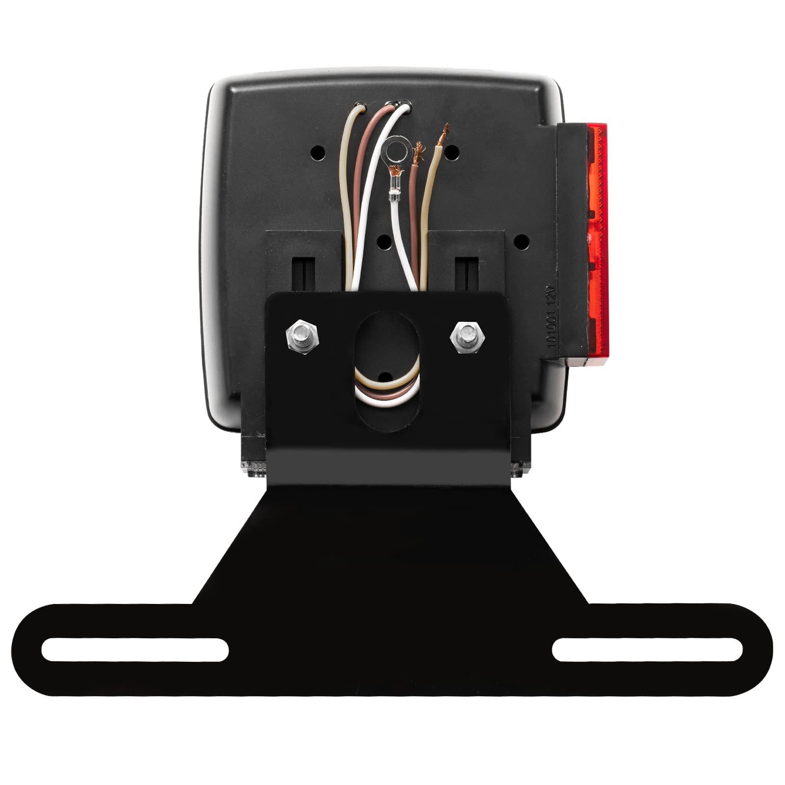 Czc Auto Aluminum Trailer License Plate Light Bracket With Light Mount Hole For Trailers Trucks (Black)