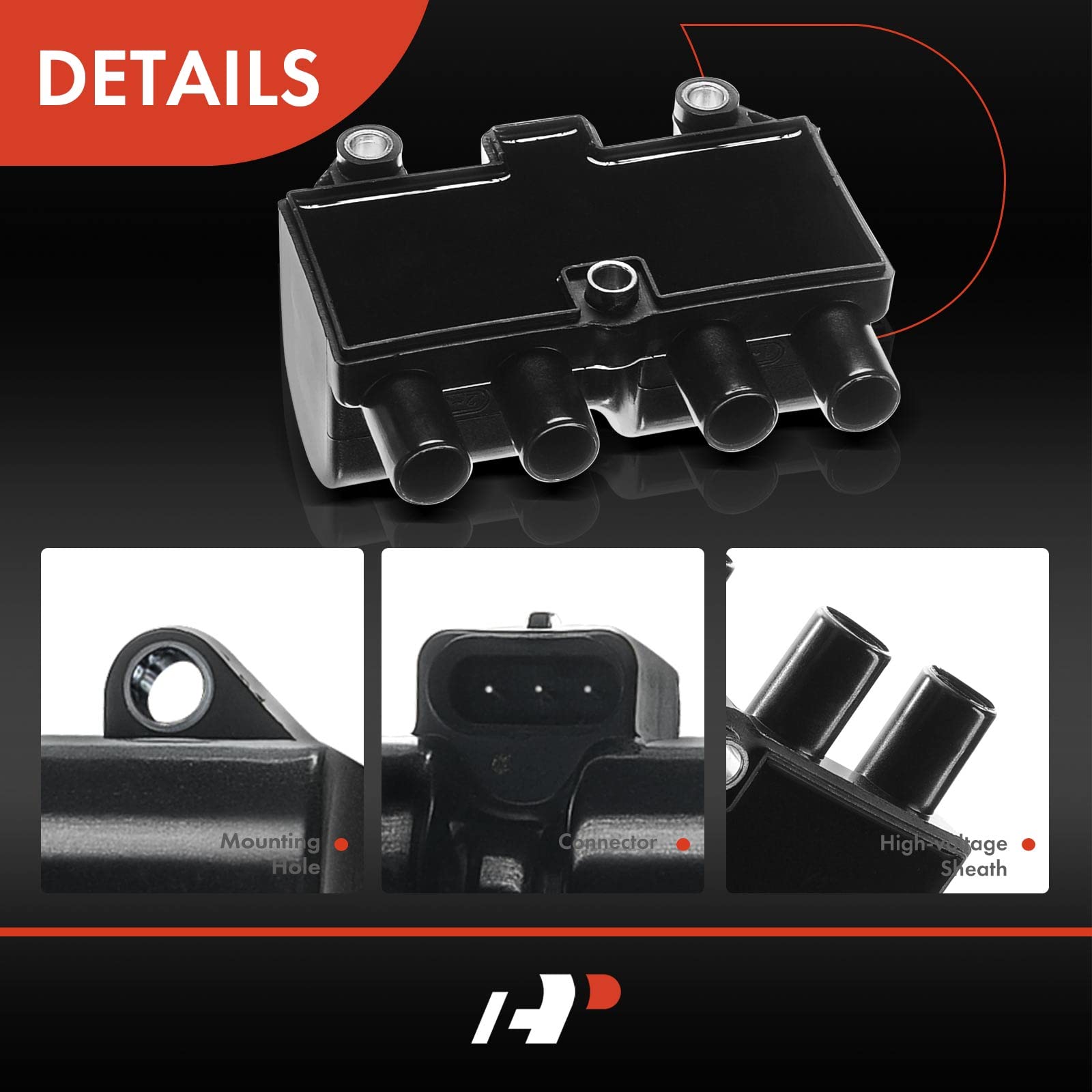 A-Premium Engine Ignition Coil Pack Compatible With Hyundai Accent 2012-2020, Veloster 2012-2017 & Kia Rio Soul 2012-2019, L4 1.