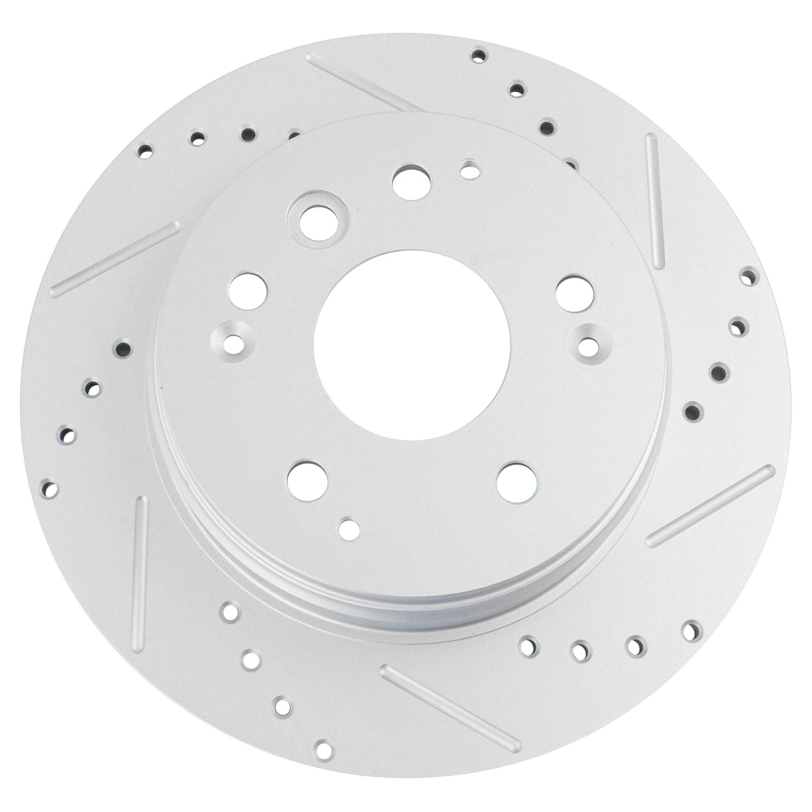 Trq Rear Performance Brake Rotors Set Solid Premium G-Coated Cross Drilled & Slotted Compatible With 2004-2008 Acura Tl 2003-201