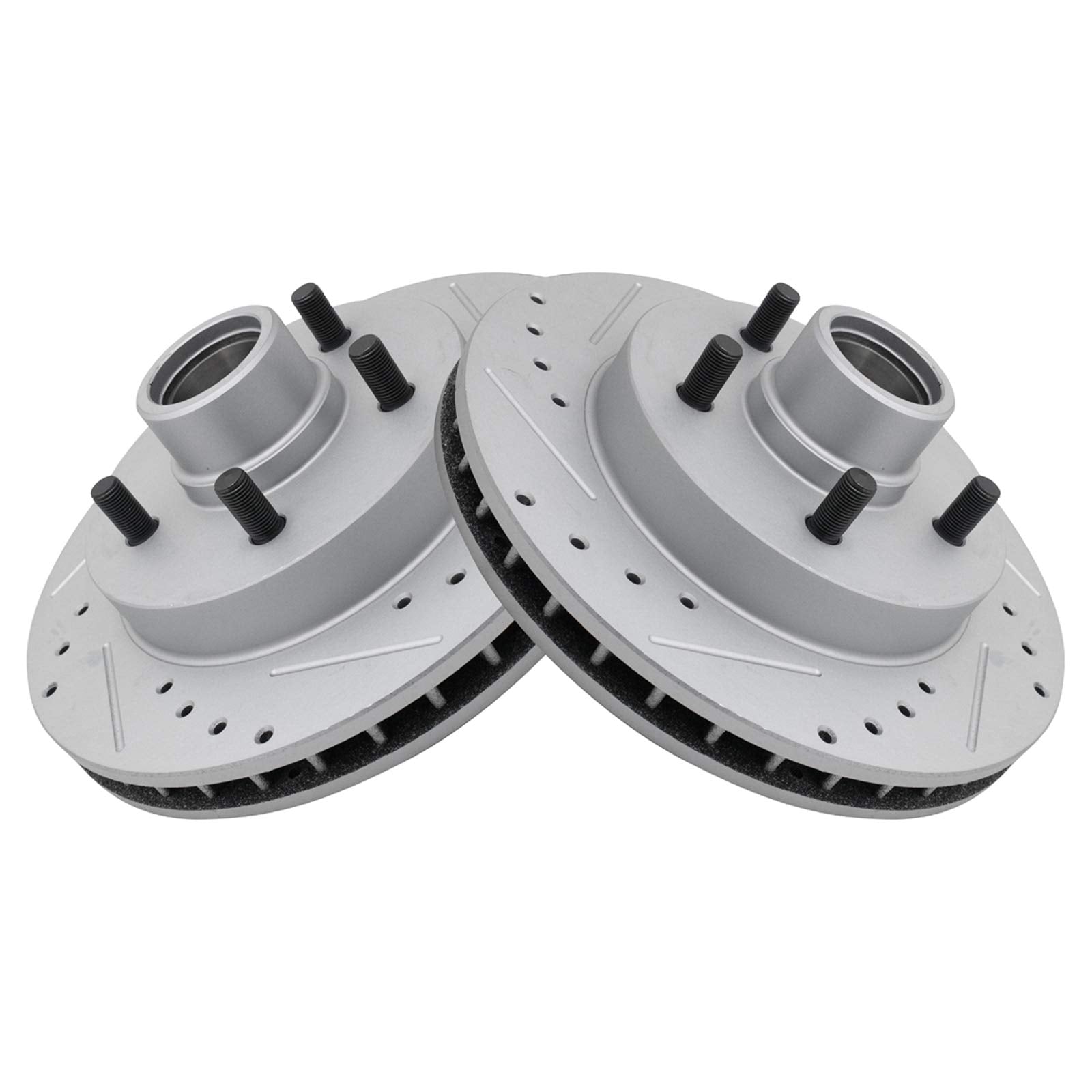 Trq Front Performance Brake Rotor Drilled Slotted Pair Set For 1995-1999 C1500 / 1996-2002 Express 1500 Van / 1996-2002 Savana 1