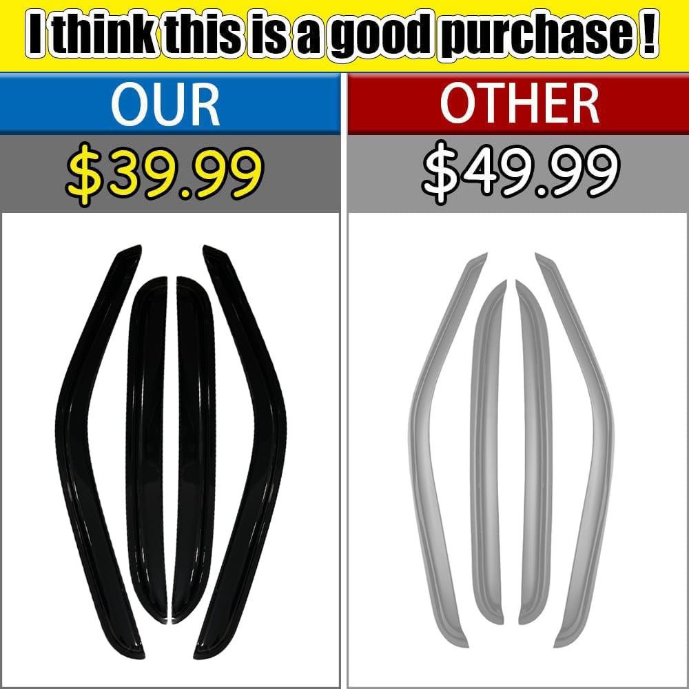 Tape-on Rain Guards for 2001-2007 Chevy Silverado/GMC Sierra 1500 Crew Cab, for 2001-2007 Silverado/Sierra 1500 Crew Cab Accesso