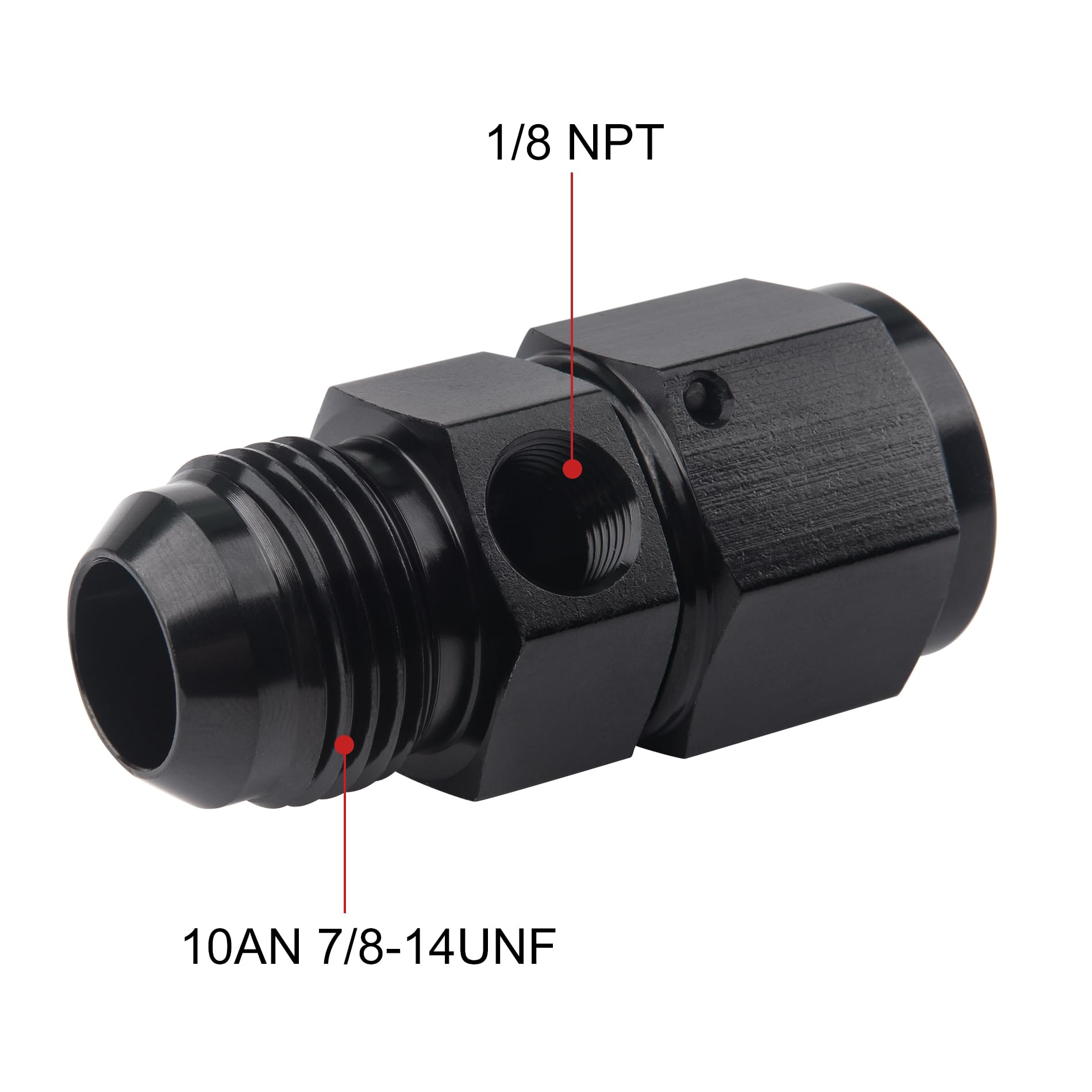 Evil Energy 10An Male Flare To -10 Female Swivel With 1/8 Npt Gauge Port Fuel Pressure Take Off Fitting Adapter Aluminum